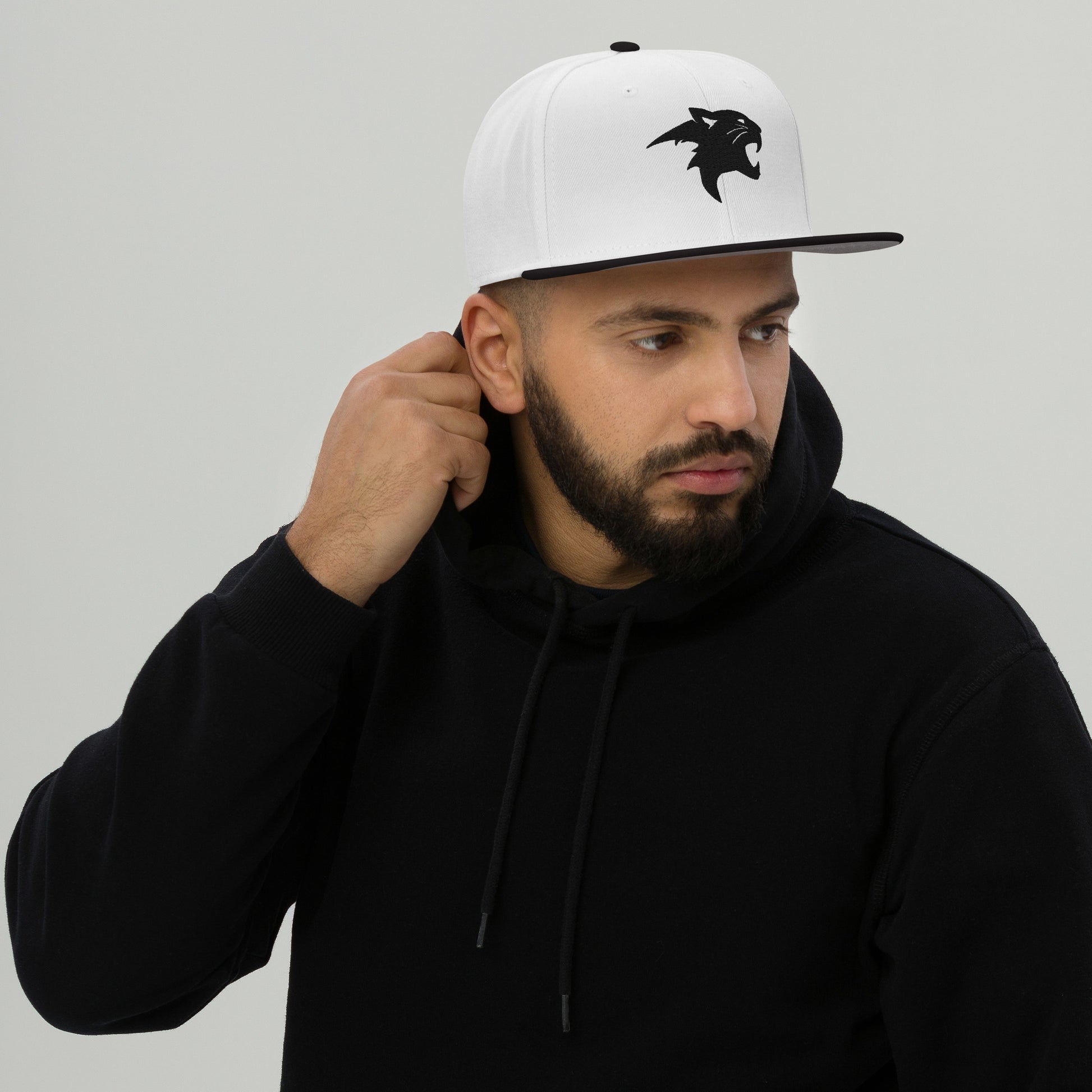 Snapback Hat "Panther Head" Black One Size adjustable,agility,animal motif,beast mode,bold design,iconic,panther,power,premium quality,snapback hat,statement piece,stealth,street style,strength,unique design,unisex,wild