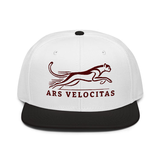 Snapback Hat Cheetah "ARS VELOCITAS" Maroon One Size adjustable,agility,animal motif,bold design,cheetah,endurance,iconic,nature-inspired,predator,premium quality,resilience,snapback hat,speed,statement piece,stealth,street style,strength,unique design,un