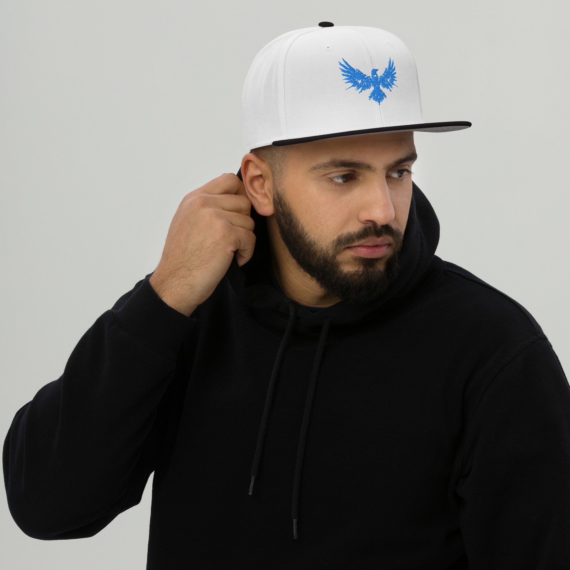 Snapback Hat Raven "ENIGMA" Blue One Size adjustable,animal motif,bold design,endurance,enigma,freedom,iconic,mystery,premium quality,raven,snapback hat,statement piece,street style,transformation,unique design,unisex