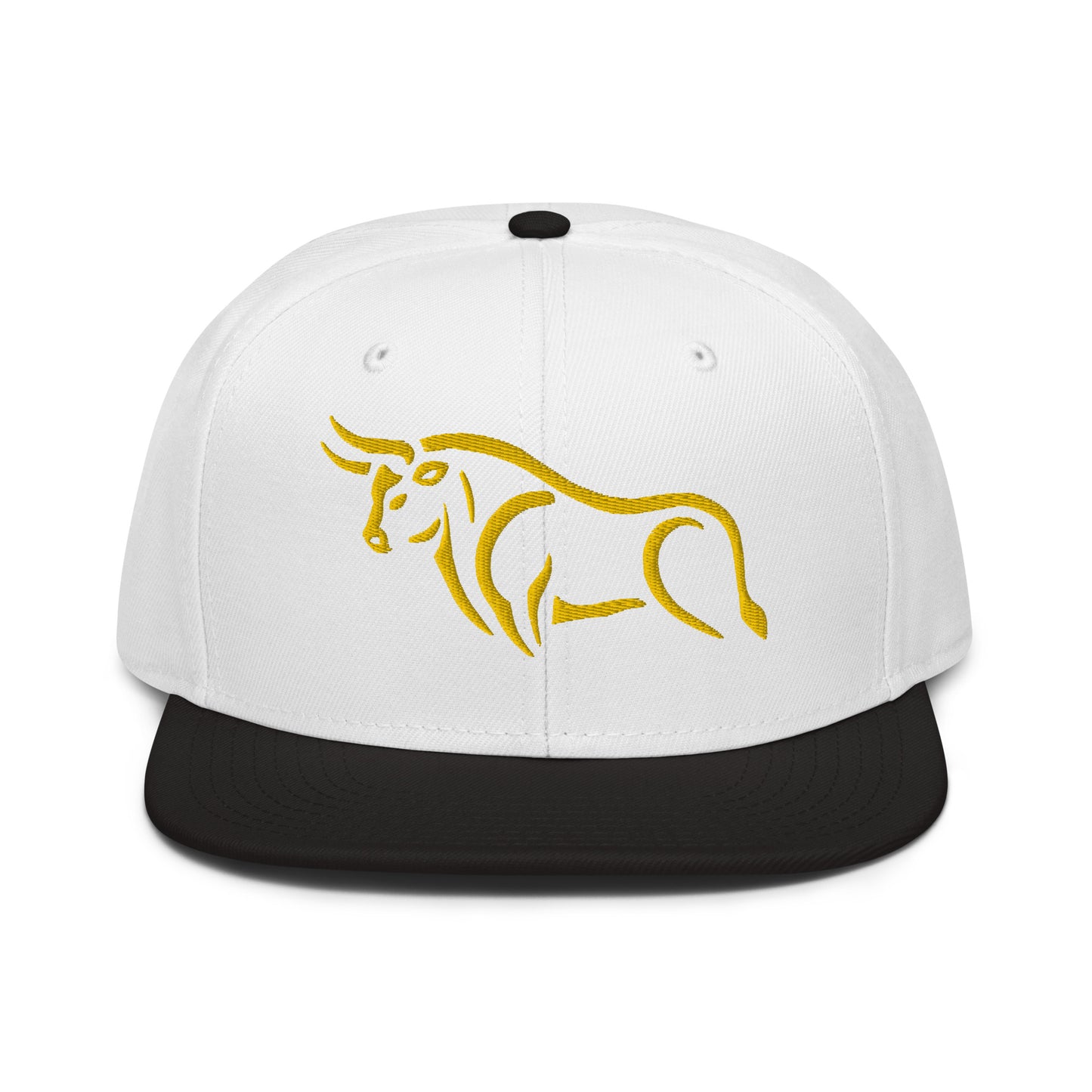 Snapback Hat "Bull Spirit 2" Gold One Size adjustable,animal motif,bold design,bull,endurance,iconic,power,premium quality,resilience,snapback hat,spirit,statement piece,street style,strength,unique design,unisex