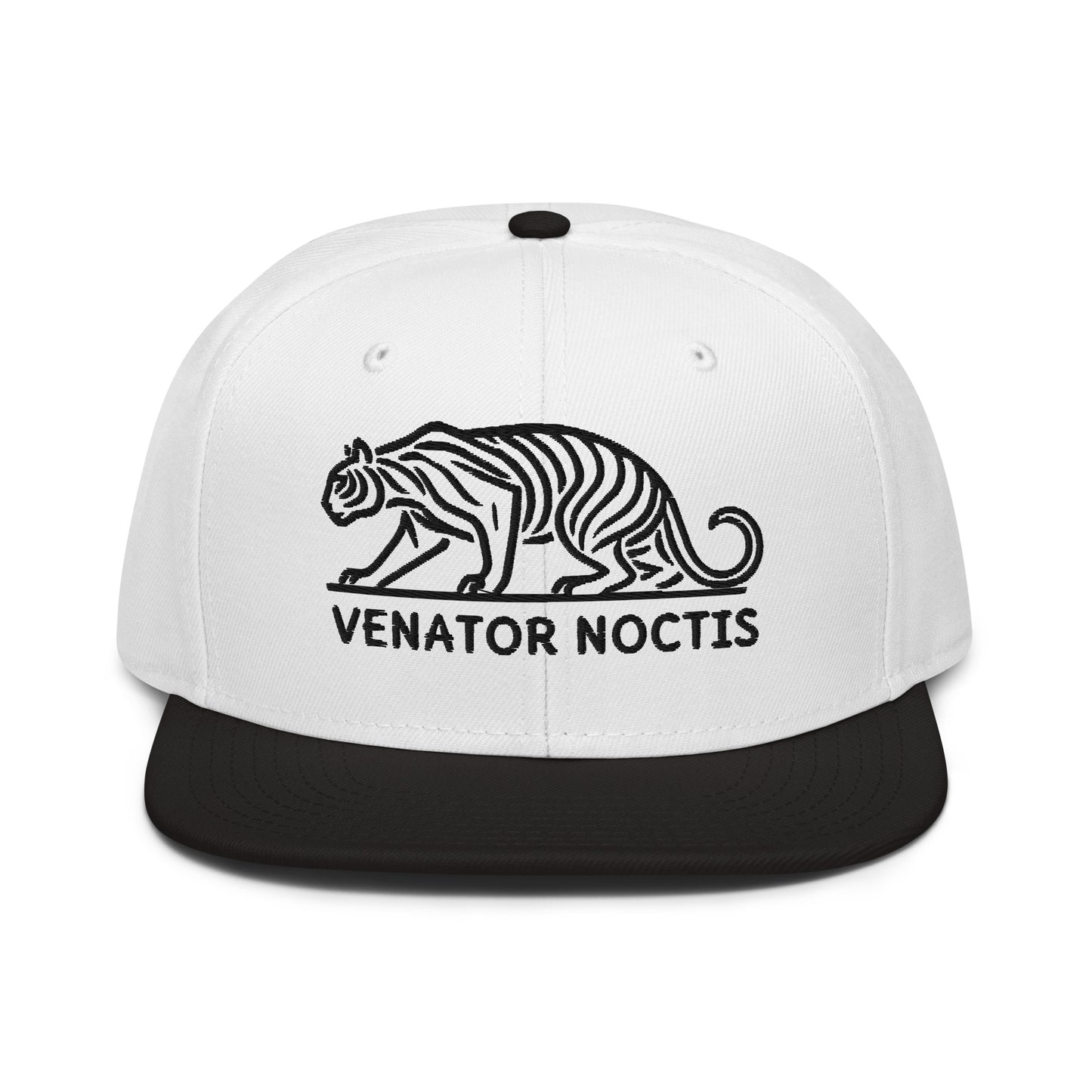 Snapback Hat "Tiger VENATOR NOCTIS" Black One Size adjustable,agility,animal motif,bold design,courage,iconic,power,predator,premium quality,snapback hat,statement piece,street style,strength,tiger,unique design,unisex,untamed,wild