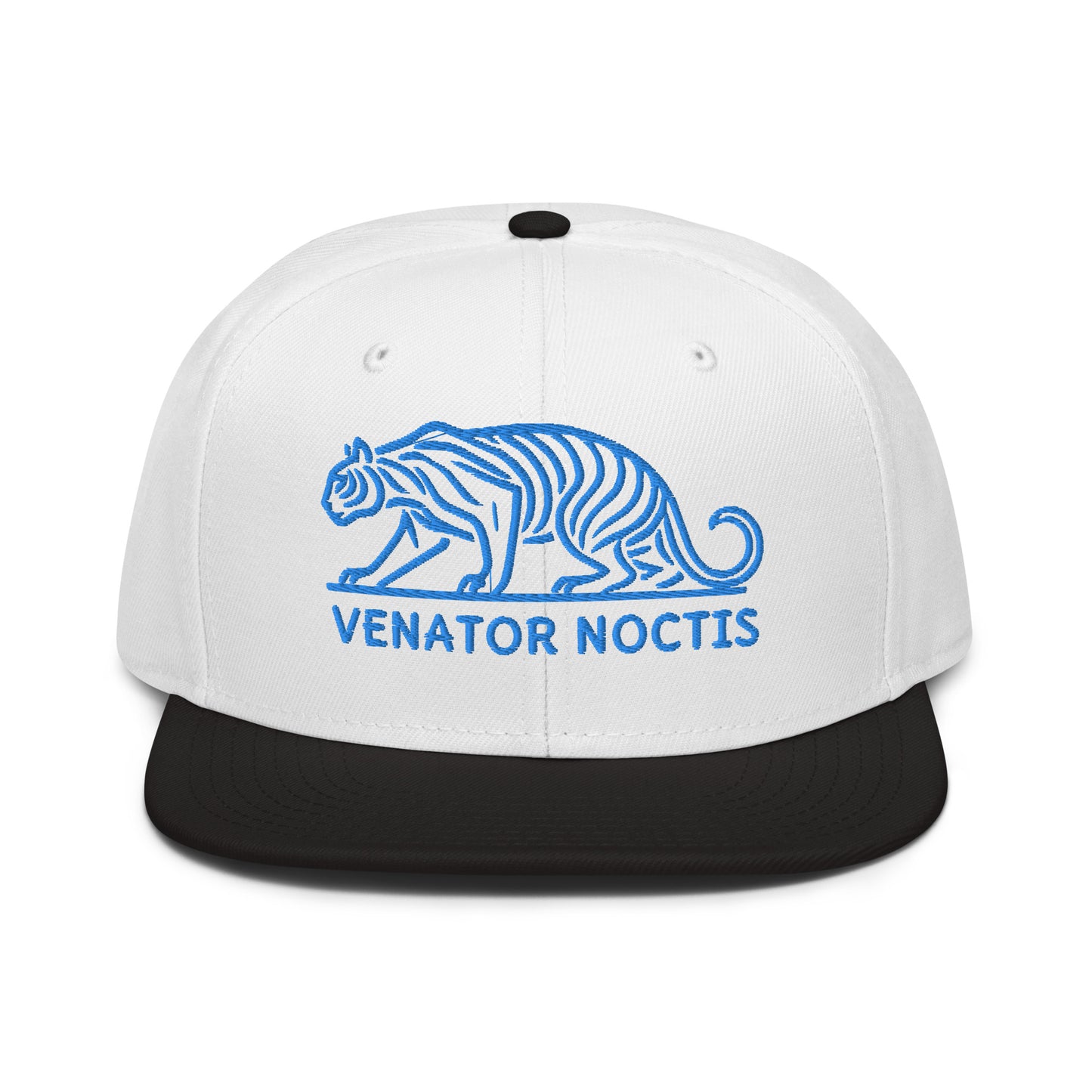 Snapback Hat "Tiger VENATOR NOCTIS" Blue One Size adjustable,agility,animal motif,bold design,courage,iconic,power,predator,premium quality,snapback hat,statement piece,street style,strength,tiger,unique design,unisex,untamed,wild