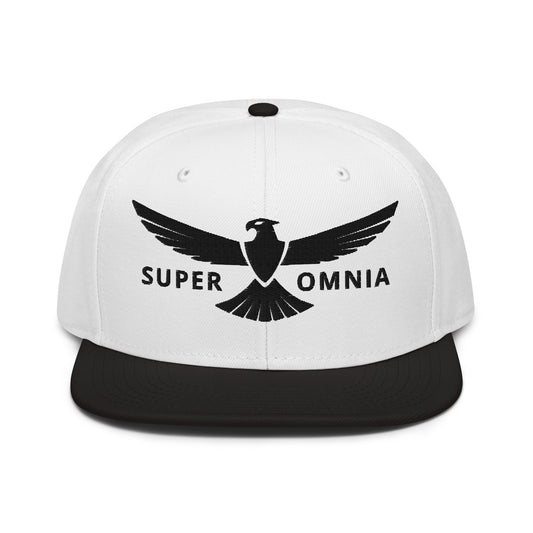 Snapback Hat Eagle "SUPER OMNIA" Black One Size above all,adjustable,animal motif,bold design,eagle,focus,freedom,iconic,independence,premium quality,resilience,snapback hat,soar,statement piece,street style,strength,unique design,unisex,vision