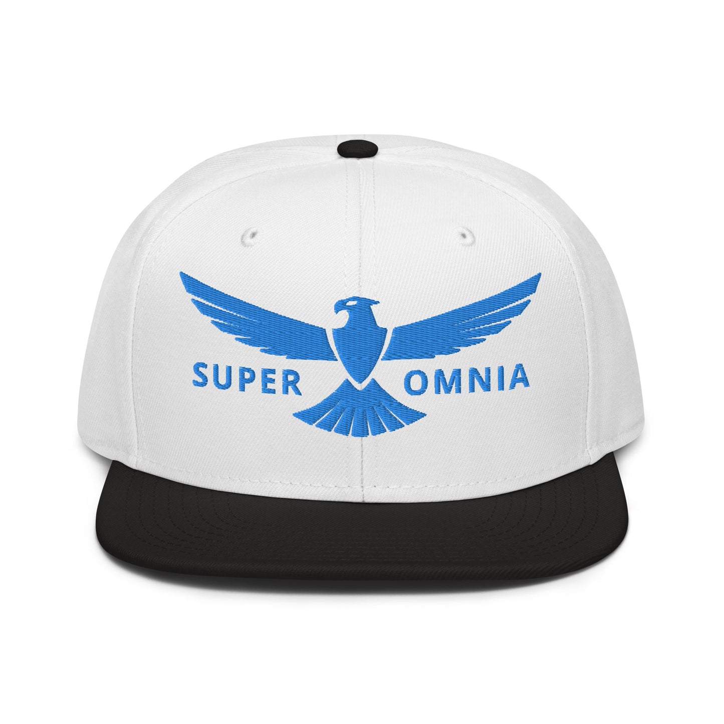 Snapback Hat Eagle "SUPER OMNIA" Blue One Size above all,adjustable,animal motif,bold design,eagle,focus,freedom,iconic,independence,premium quality,resilience,snapback hat,soar,statement piece,street style,strength,unique design,unisex,vision