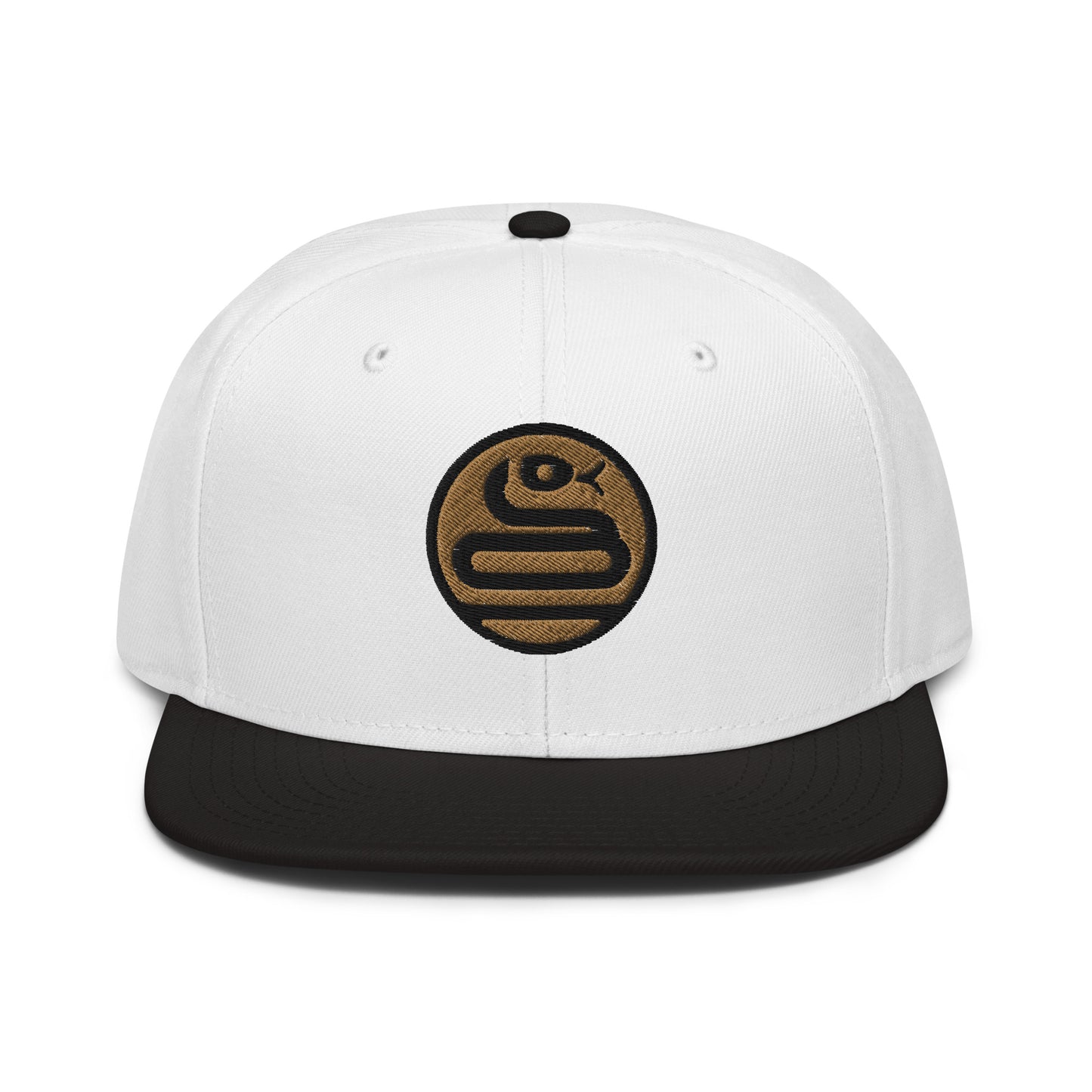 Snapback Hat "SNAKE" Old Gold One Size adjustable,animal motif,bold design,iconic,knowledge,mystery,nature-inspired,predator,premium quality,resilience,snake,snapback hat,spirit animal,statement piece,stealth,street style,symbolism,transformation,unique d