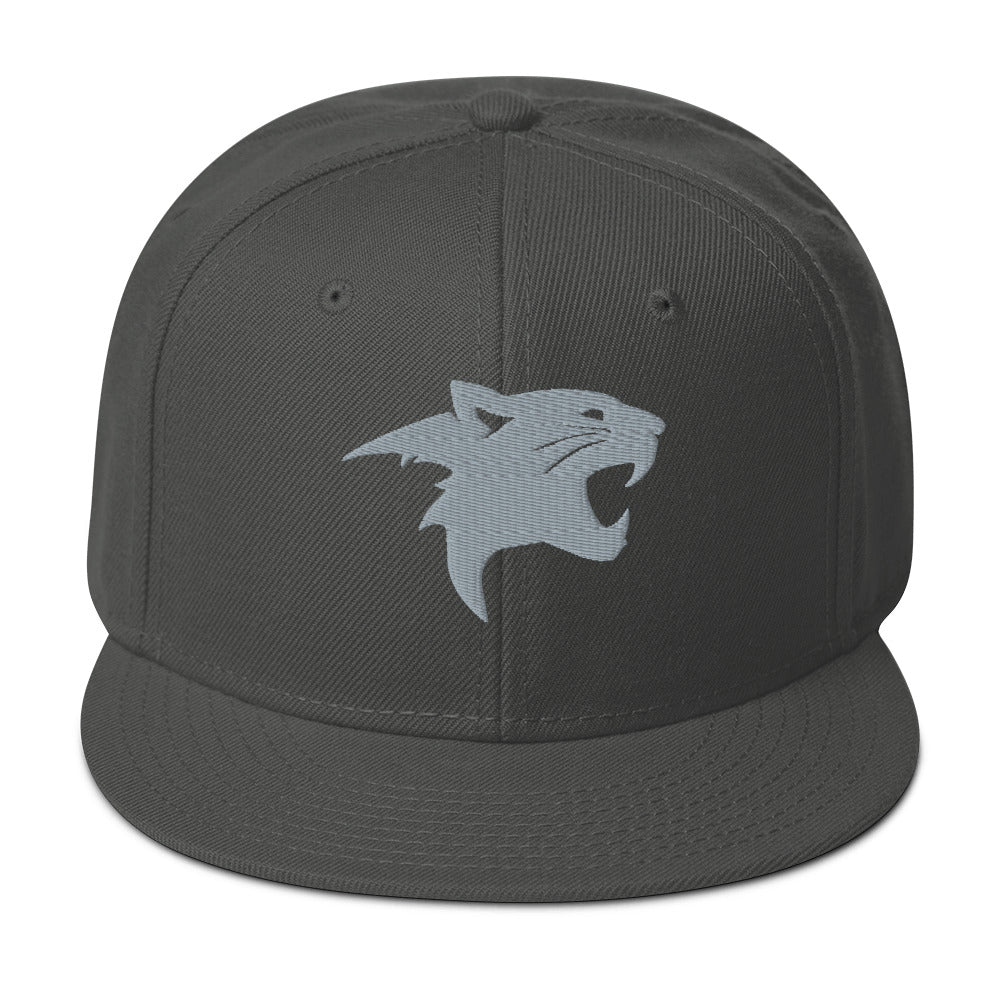 Snapback Hat "Panther Head" Grey One Size adjustable,agility,animal motif,beast mode,bold design,iconic,panther,power,premium quality,snapback hat,statement piece,stealth,street style,strength,unique design,unisex,wild