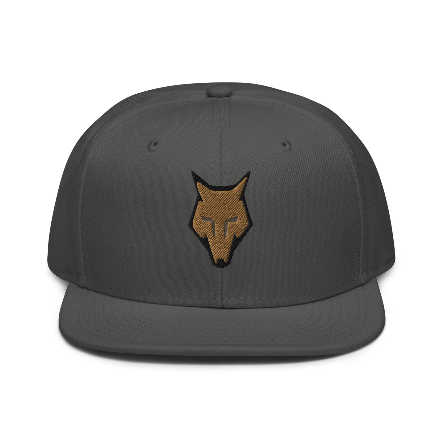 Snapback Hat Wolf Logo "LOBO" Old Gold One Size adjustable,alpha,animal motif,bold design,courage,endurance,freedom,iconic,lone wolf,nature-inspired,predator,premium quality,resilience,snapback hat,statement piece,stealth,street style,strength,survival,un