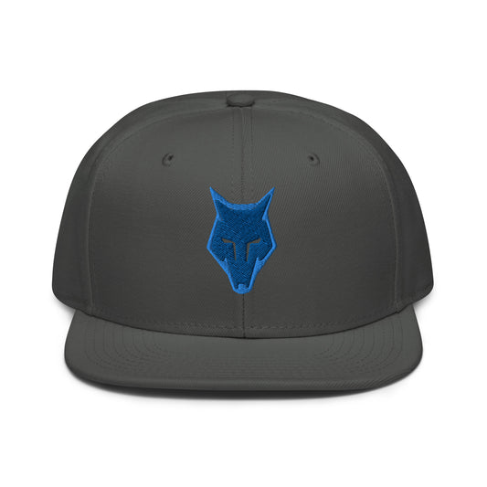 Snapback Hat Wolf Logo "LOBO" Blue One Size adjustable,alpha,animal motif,bold design,courage,endurance,freedom,iconic,lone wolf,nature-inspired,predator,premium quality,resilience,snapback hat,statement piece,stealth,street style,strength,survival,unique