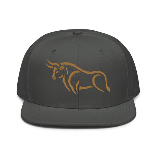 Snapback Hat "Bull Spirit 2" Old Gold One Size adjustable,animal motif,bold design,bull,endurance,iconic,power,premium quality,resilience,snapback hat,spirit,statement piece,street style,strength,unique design,unisex