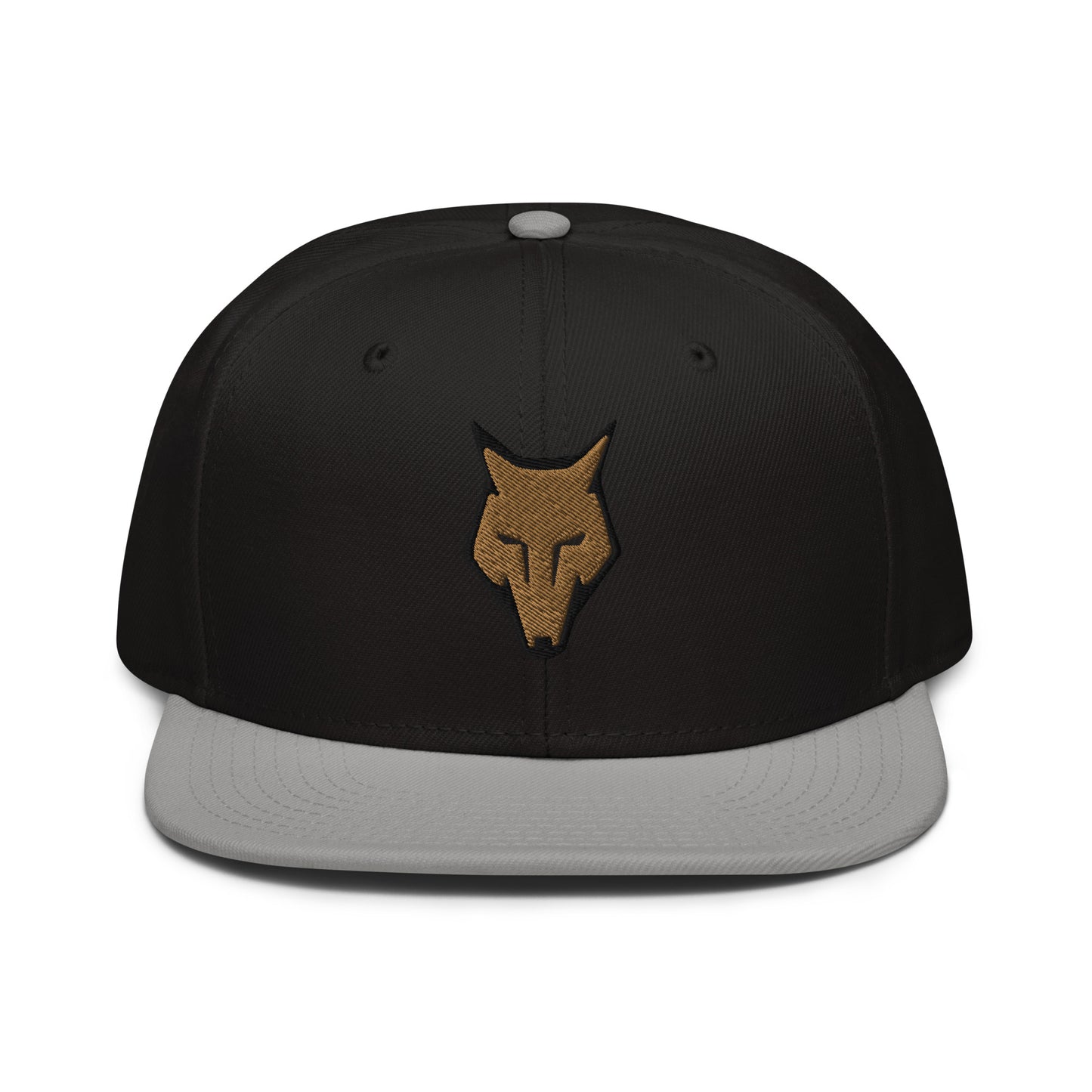 Snapback Hat Wolf Logo "LOBO" Old Gold One Size adjustable,alpha,animal motif,bold design,courage,endurance,freedom,iconic,lone wolf,nature-inspired,predator,premium quality,resilience,snapback hat,statement piece,stealth,street style,strength,survival,un