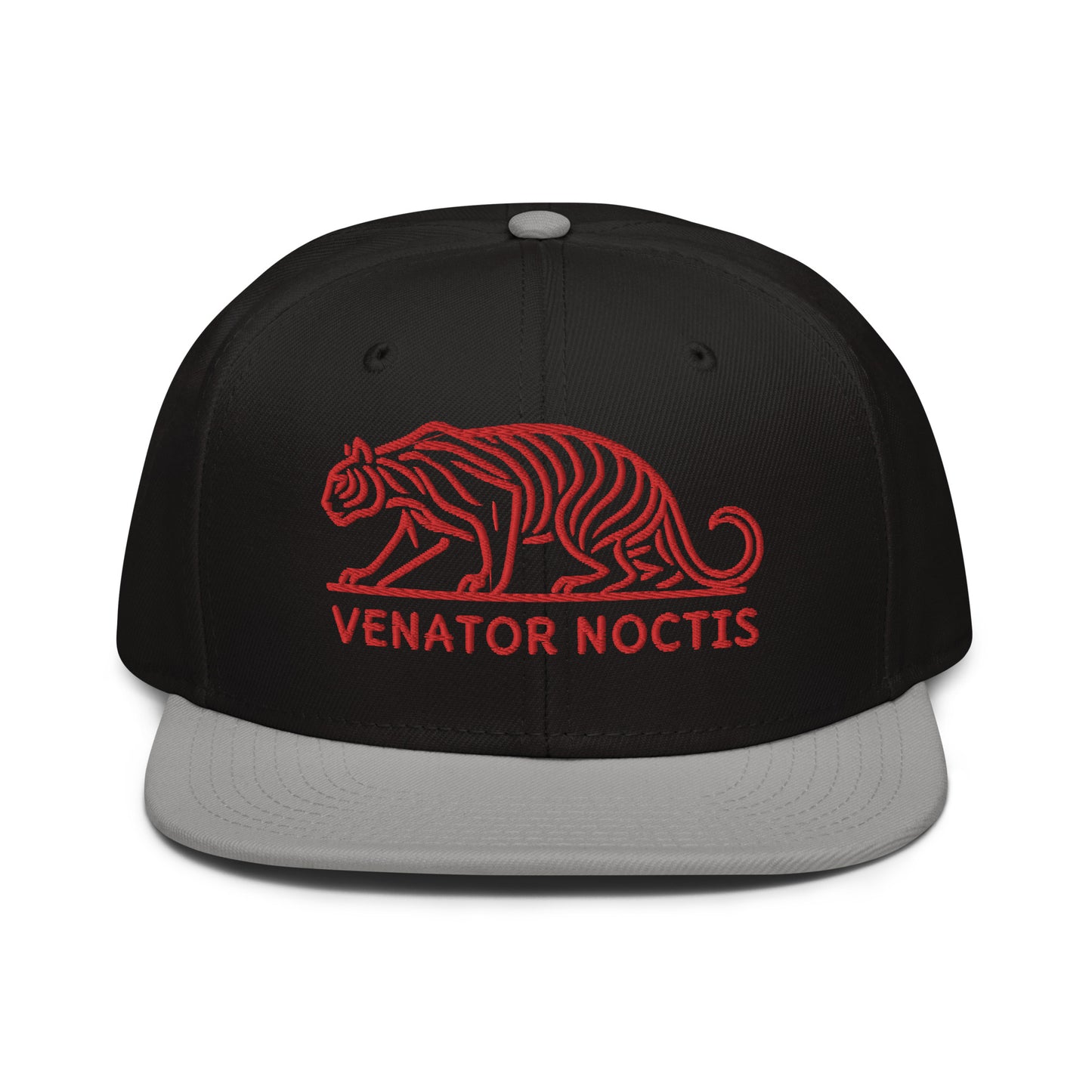 Snapback Hat "Tiger VENATOR NOCTIS" Red One Size adjustable,agility,animal motif,bold design,courage,iconic,power,predator,premium quality,snapback hat,statement piece,street style,strength,tiger,unique design,unisex,untamed,wild