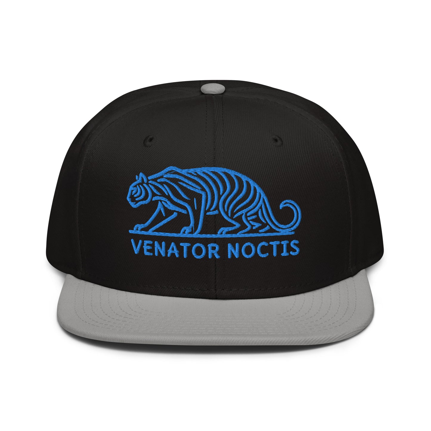 Snapback Hat "Tiger VENATOR NOCTIS" Blue One Size adjustable,agility,animal motif,bold design,courage,iconic,power,predator,premium quality,snapback hat,statement piece,street style,strength,tiger,unique design,unisex,untamed,wild