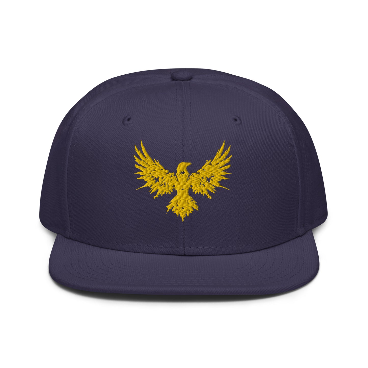 Snapback Hat Raven "ENIGMA" Gold One Size adjustable,animal motif,bold design,endurance,enigma,freedom,iconic,mystery,premium quality,raven,snapback hat,statement piece,street style,transformation,unique design,unisex