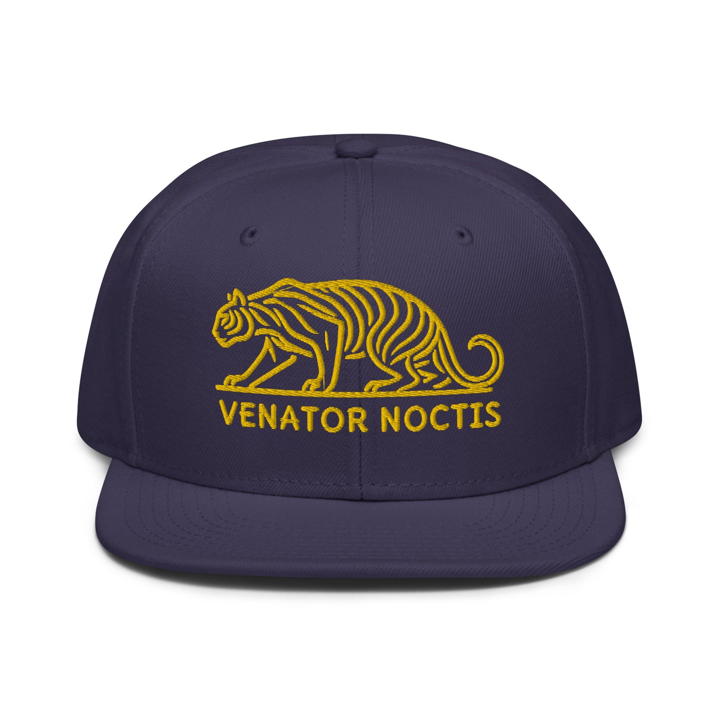 Snapback Hat "Tiger VENATOR NOCTIS" Gold One Size adjustable,agility,animal motif,bold design,courage,iconic,power,predator,premium quality,snapback hat,statement piece,street style,strength,tiger,unique design,unisex,untamed,wild