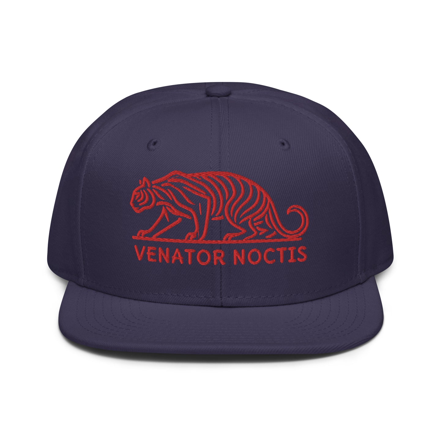 Snapback Hat "Tiger VENATOR NOCTIS" Red One Size adjustable,agility,animal motif,bold design,courage,iconic,power,predator,premium quality,snapback hat,statement piece,street style,strength,tiger,unique design,unisex,untamed,wild