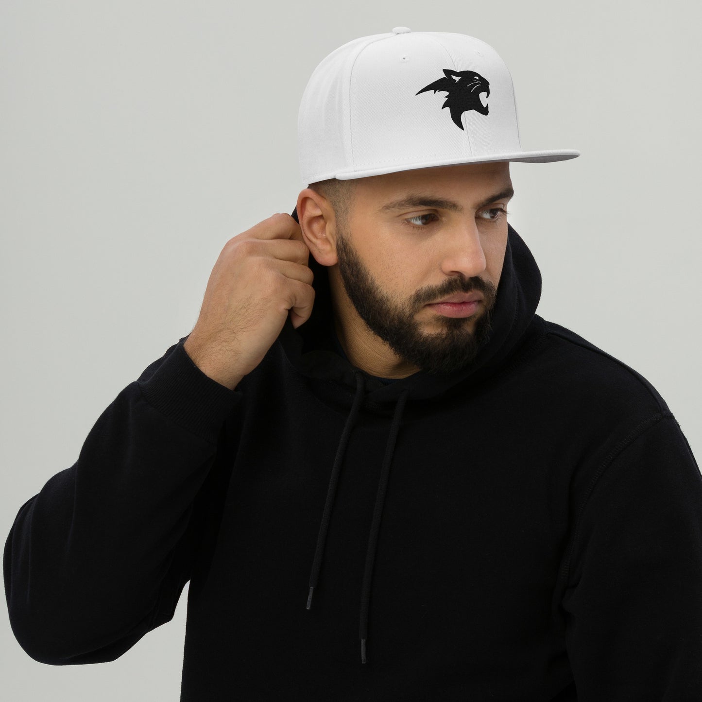 Snapback Hat "Panther Head" Black One Size adjustable,agility,animal motif,beast mode,bold design,iconic,panther,power,premium quality,snapback hat,statement piece,stealth,street style,strength,unique design,unisex,wild