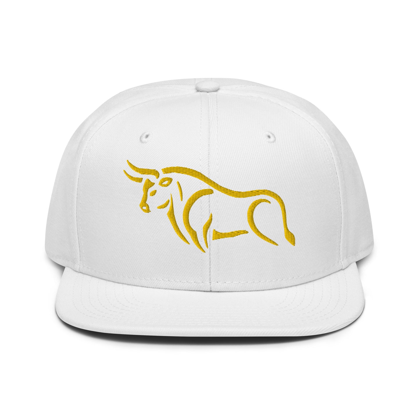 Snapback Hat "Bull Spirit 2" Gold One Size adjustable,animal motif,bold design,bull,endurance,iconic,power,premium quality,resilience,snapback hat,spirit,statement piece,street style,strength,unique design,unisex