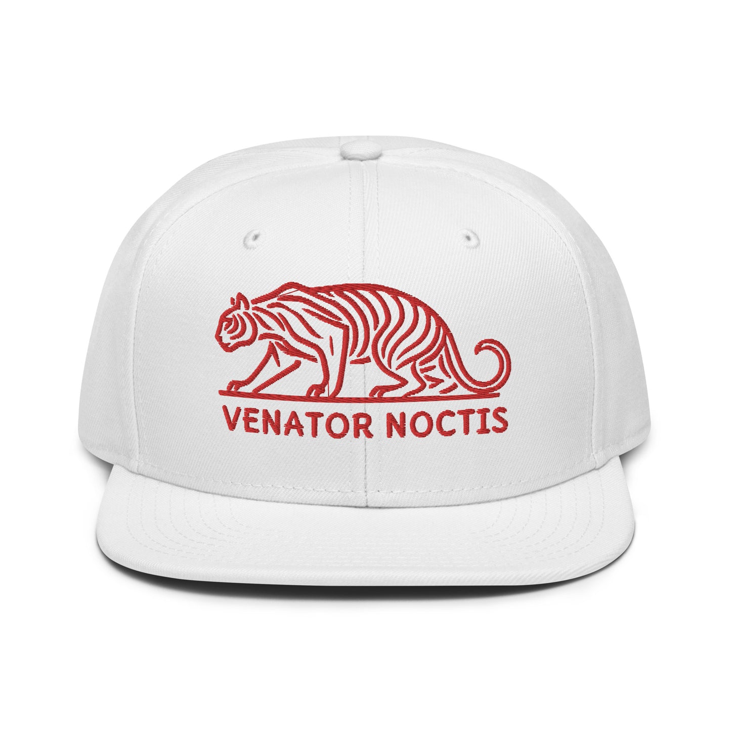 Snapback Hat "Tiger VENATOR NOCTIS" Red One Size adjustable,agility,animal motif,bold design,courage,iconic,power,predator,premium quality,snapback hat,statement piece,street style,strength,tiger,unique design,unisex,untamed,wild