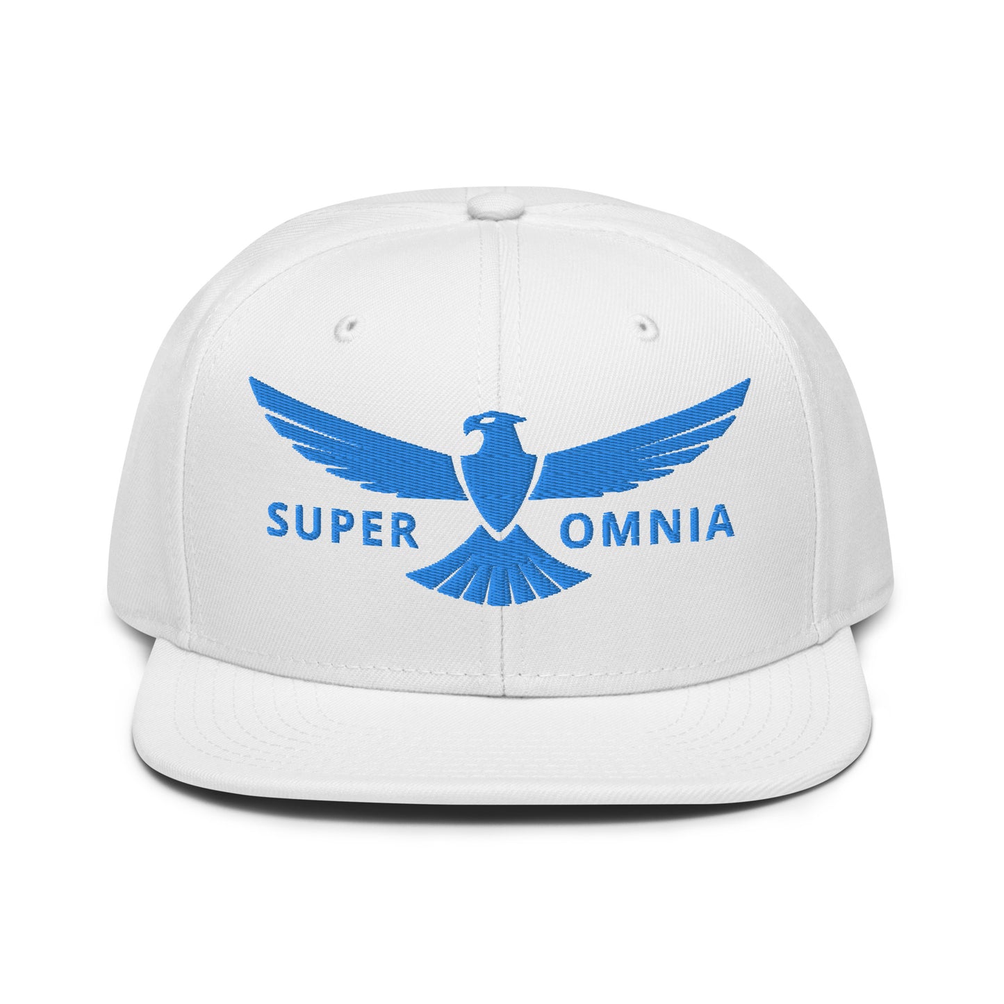 Snapback Hat Eagle "SUPER OMNIA" Blue One Size above all,adjustable,animal motif,bold design,eagle,focus,freedom,iconic,independence,premium quality,resilience,snapback hat,soar,statement piece,street style,strength,unique design,unisex,vision