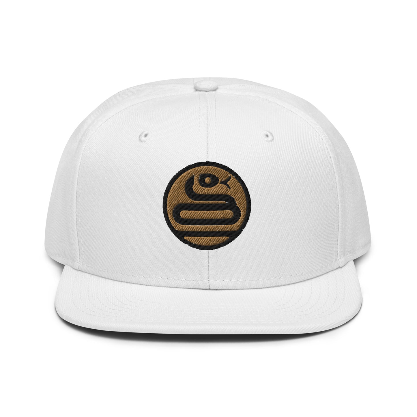 Snapback Hat "SNAKE" Old Gold One Size adjustable,animal motif,bold design,iconic,knowledge,mystery,nature-inspired,predator,premium quality,resilience,snake,snapback hat,spirit animal,statement piece,stealth,street style,symbolism,transformation,unique d