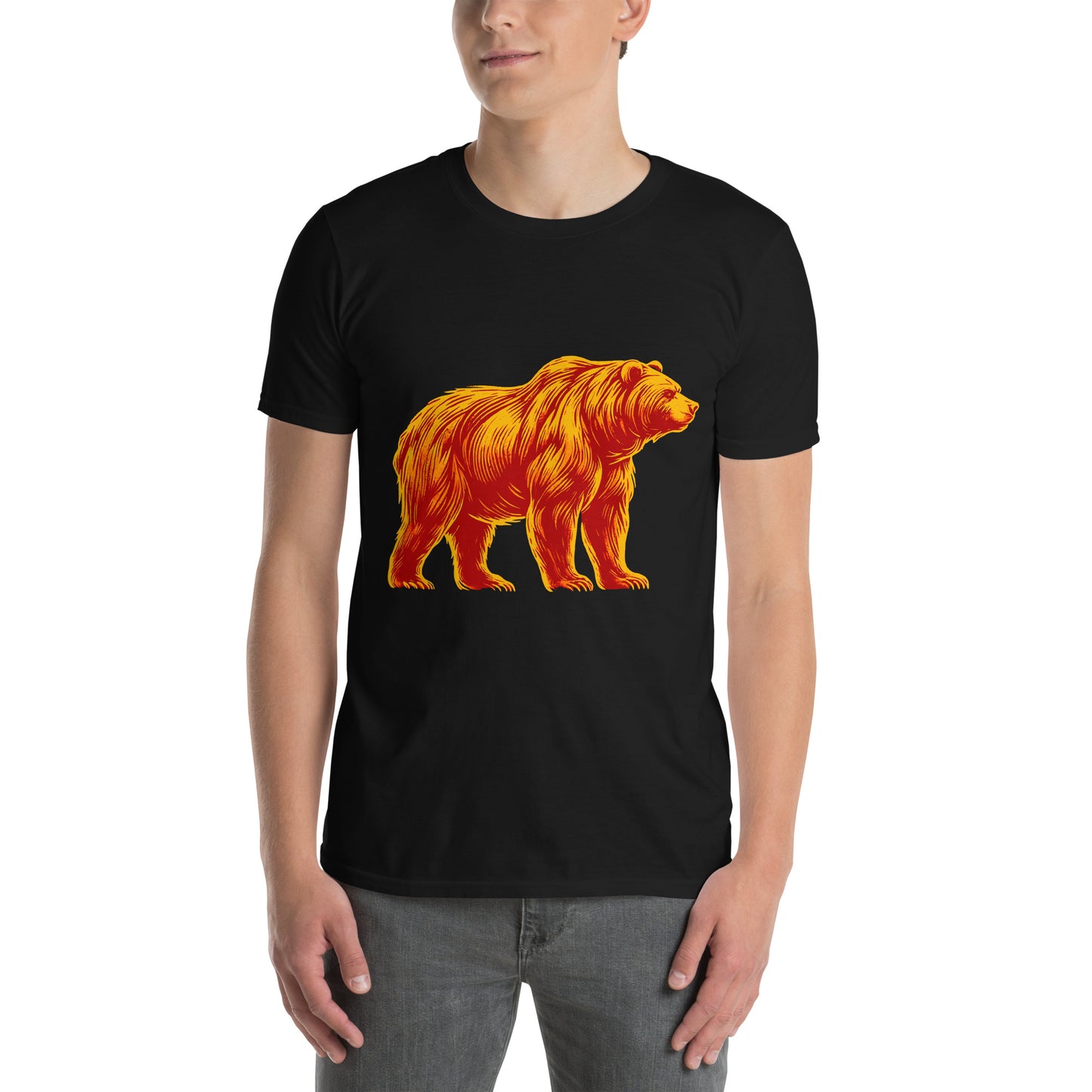 Bear Unisex T-Shirt 100% Cotton animal motif,animal print,bear,bold design,casual wear,endurance,freedom,motivational,nature spirit,nature-inspired,premium quality,resilience,statement piece,strength,T-shirt,unique design,unisex