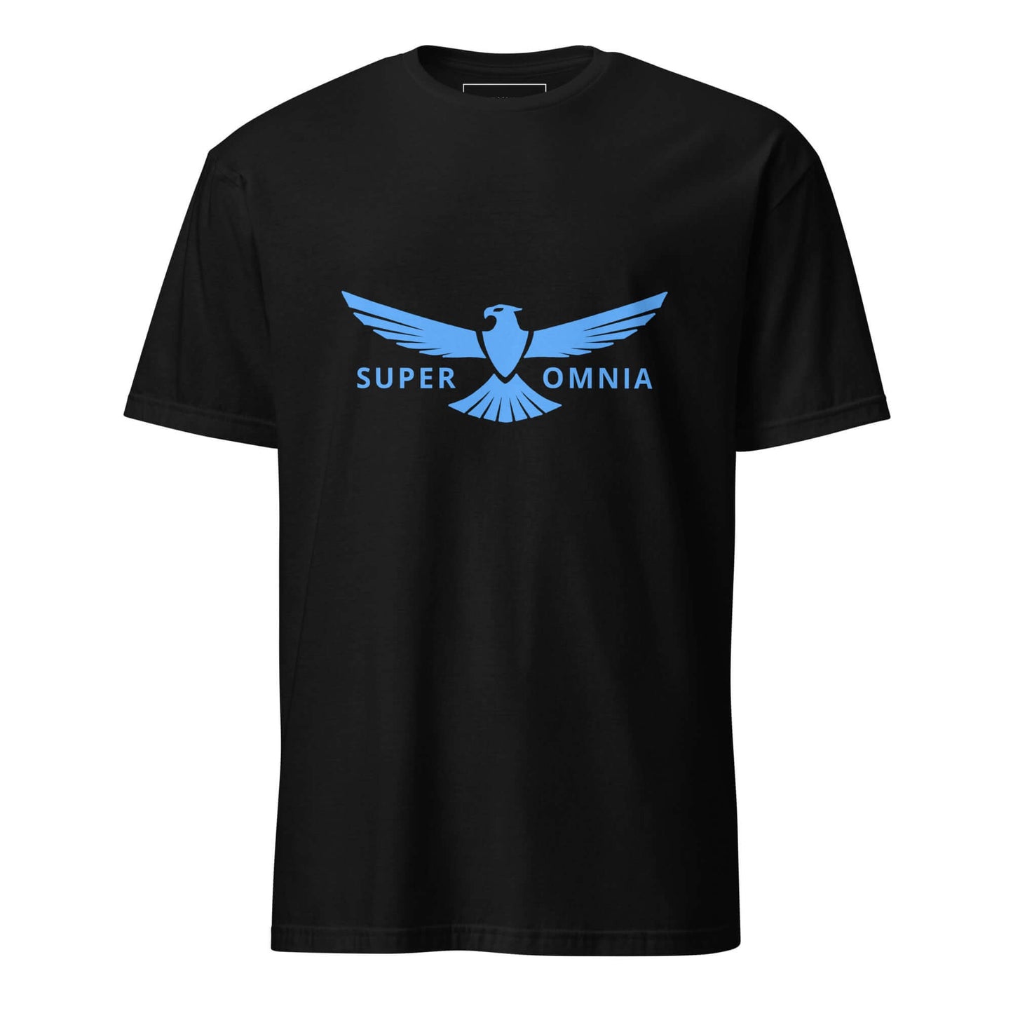 Eagle "Super Omnia" Unisex T-Shirt 100% Cotton above all,animal motif,animal print,bold design,casual wear,eagle,focus,freedom,independence,motivational,nature-inspired,premium quality,resilience,soar,statement piece,strength,T-shirt,unique design,unisex,