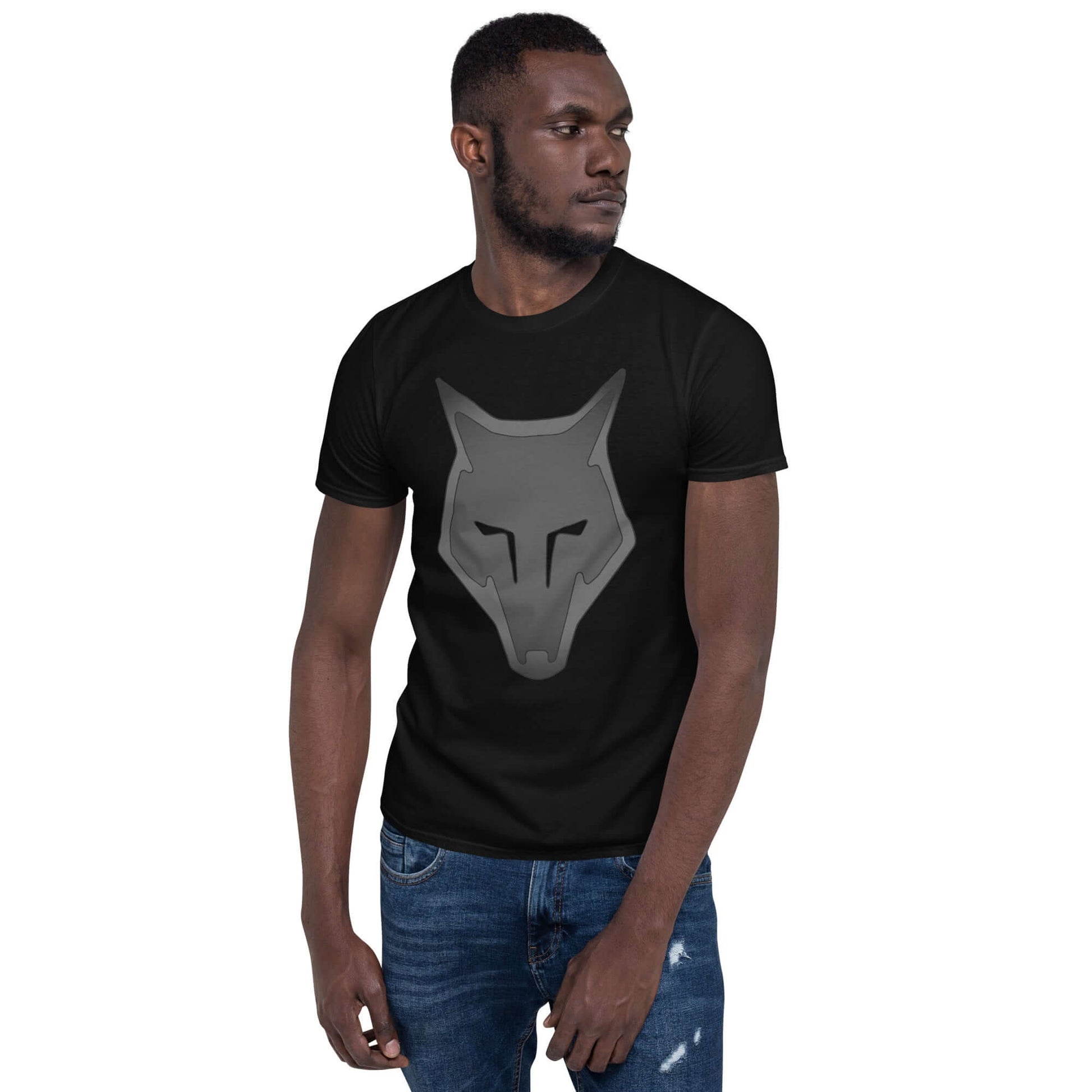 Wolf Logo "LOBO" Monochrome Unisex T-Shirt 100% Cotton alpha,animal motif,animal print,bold design,casual wear,courage,endurance,freedom,lone wolf,motivational,nature-inspired,predator,premium quality,resilience,statement piece,stealth,strength,survival,T