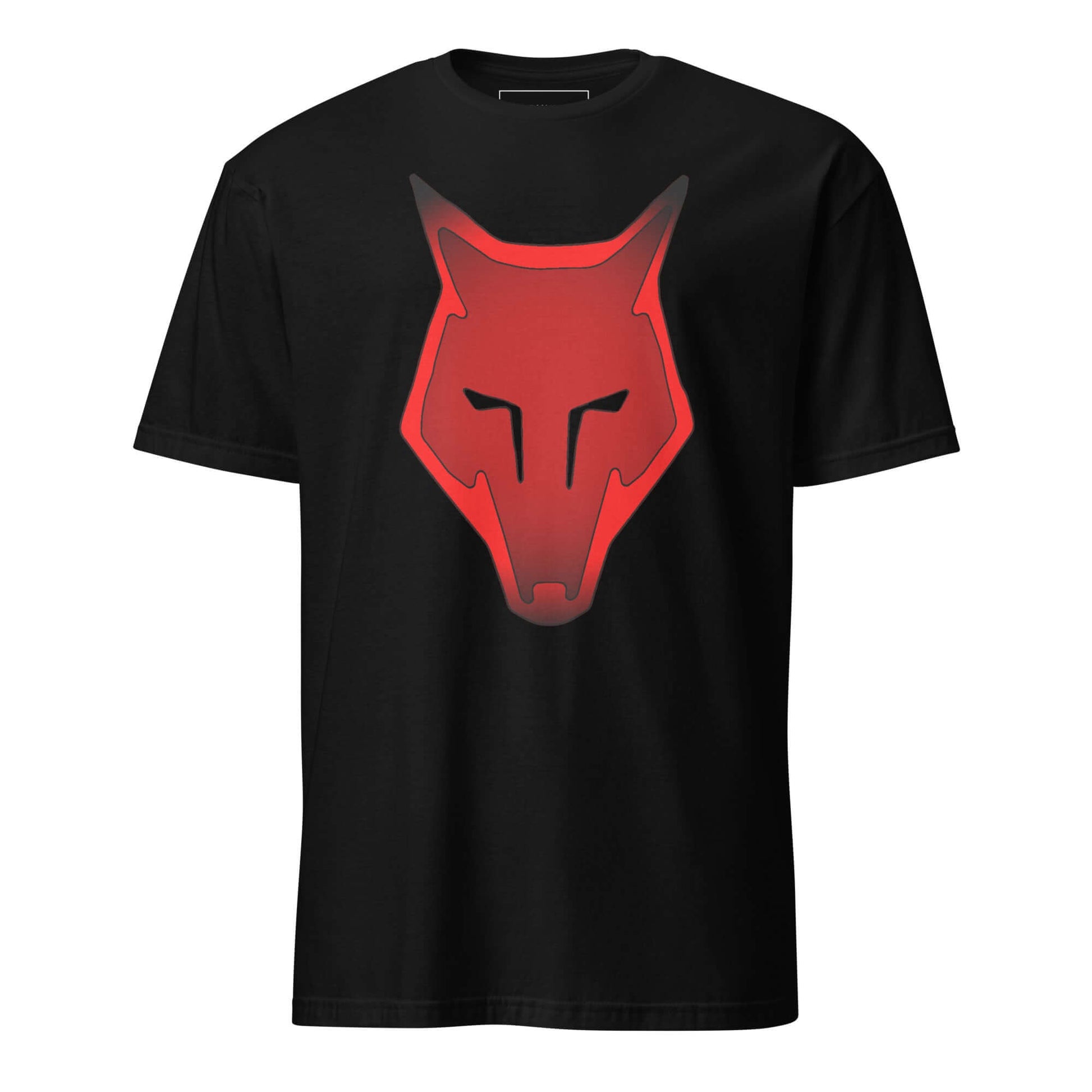 Wolf Logo "LOBO" Glowing Red Unisex T-Shirt 100% Cotton alpha,animal motif,animal print,bold design,casual wear,courage,endurance,freedom,lone wolf,motivational,nature-inspired,predator,premium quality,resilience,statement piece,stealth,strength,survival,