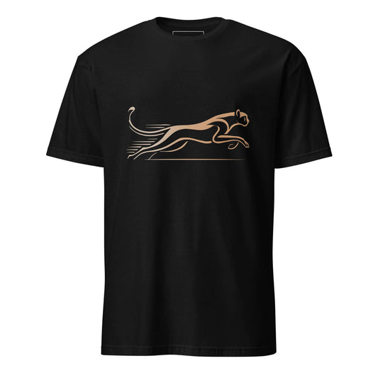 Cheetah "The Art of Speed" Gold Unisex T-Shirt 100% Cotton agility,animal motif,animal print,bold design,casual wear,cheetah,endurance,freedom,motivational,nature-inspired,predator,premium quality,resilience,speed,statement piece,stealth,strength,T-shirt,