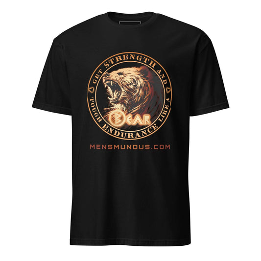 Bear "Berkana" Mensmundus Edition Unisex T-Shirt 100% Cotton animal motif,animal print,bear,bold design,casual wear,endurance,freedom,motivational,nature spirit,nature-inspired,premium quality,resilience,statement piece,strength,T-shirt,unique design,unis