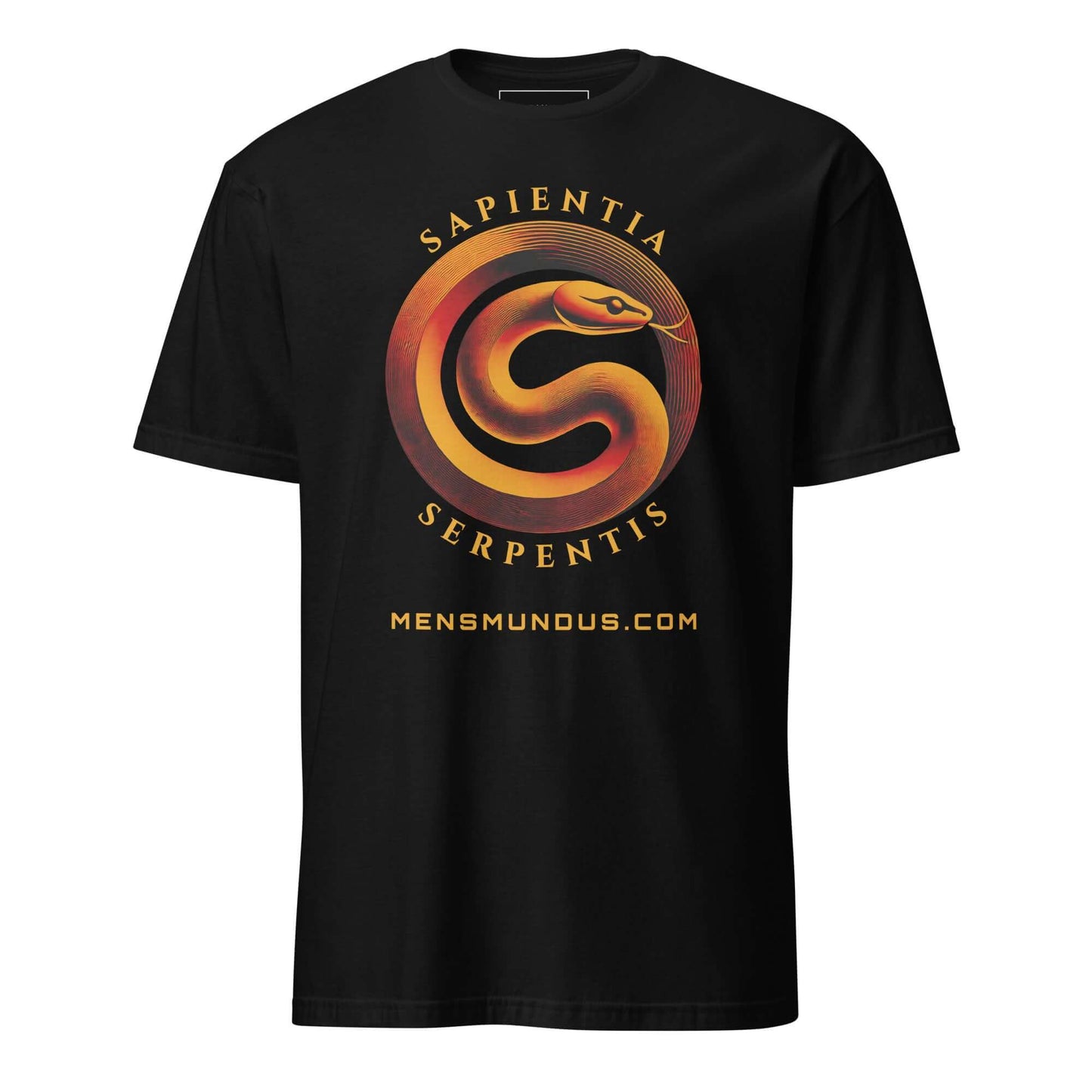 Serpent "Sapientia Serpentis" Mensmundus Edition Unisex T-Shirt 100% Cotton ancient symbol,animal motif,animal print,bold design,casual wear,freedom,knowledge,motivational,mystery,nature-inspired,power,premium quality,resilience,serpent,statement piece,st