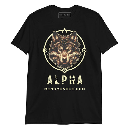 Wolf "Alpha" Mensmundus Edition Unisex T-Shirt 100% Cotton alpha,animal motif,animal print,bold design,casual wear,freedom,leadership,lone wolf,motivational,nature-inspired,premium quality,resilience,spirit animal,statement piece,strength,T-shirt,unique d