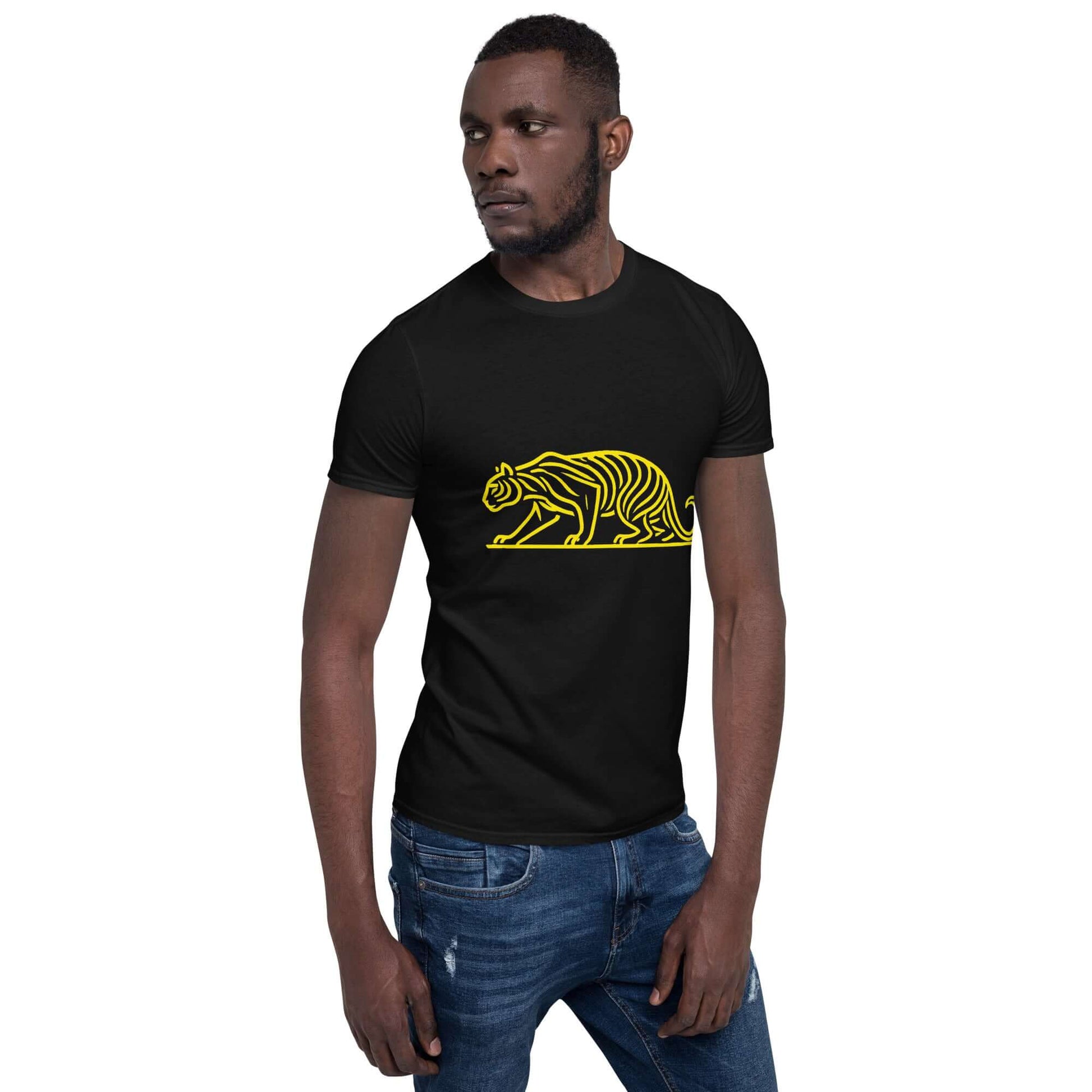 Tiger "Venator" Unisex T-Shirt 100% Cotton agility,animal motif,animal print,bold design,casual wear,courage,freedom,motivational,nature-inspired,power,predator,premium quality,resilience,statement piece,strength,T-shirt,tiger,unique design,unisex,untamed