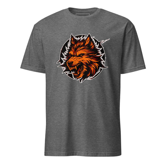 Furious Wolf Unisex T-Shirt 100% Cotton animal motif,animal print,bold design,casual wear,freedom,motivational,nature-inspired,premium quality,resilience,statement piece,strength,T-shirt,unique design,unisex,wolf