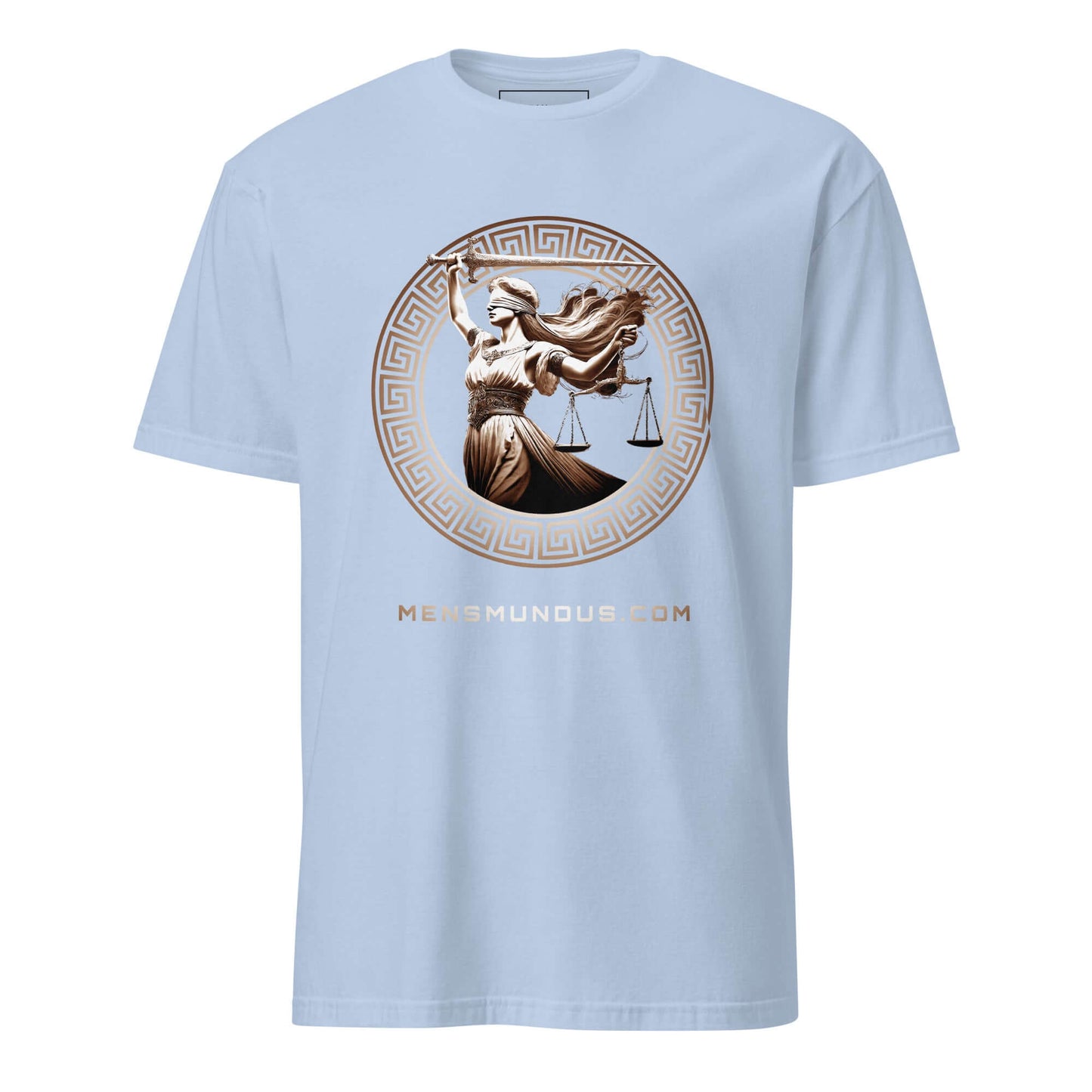 Lady Justice Mensmundus Edition Unisex T-Shirt 100% Cotton animal motif,animal print,bold design,casual wear,equality,freedom,justice,Lady Justice,legal symbol,motivational,nature-inspired,premium quality,resilience,statement piece,strength,T-shirt,unique