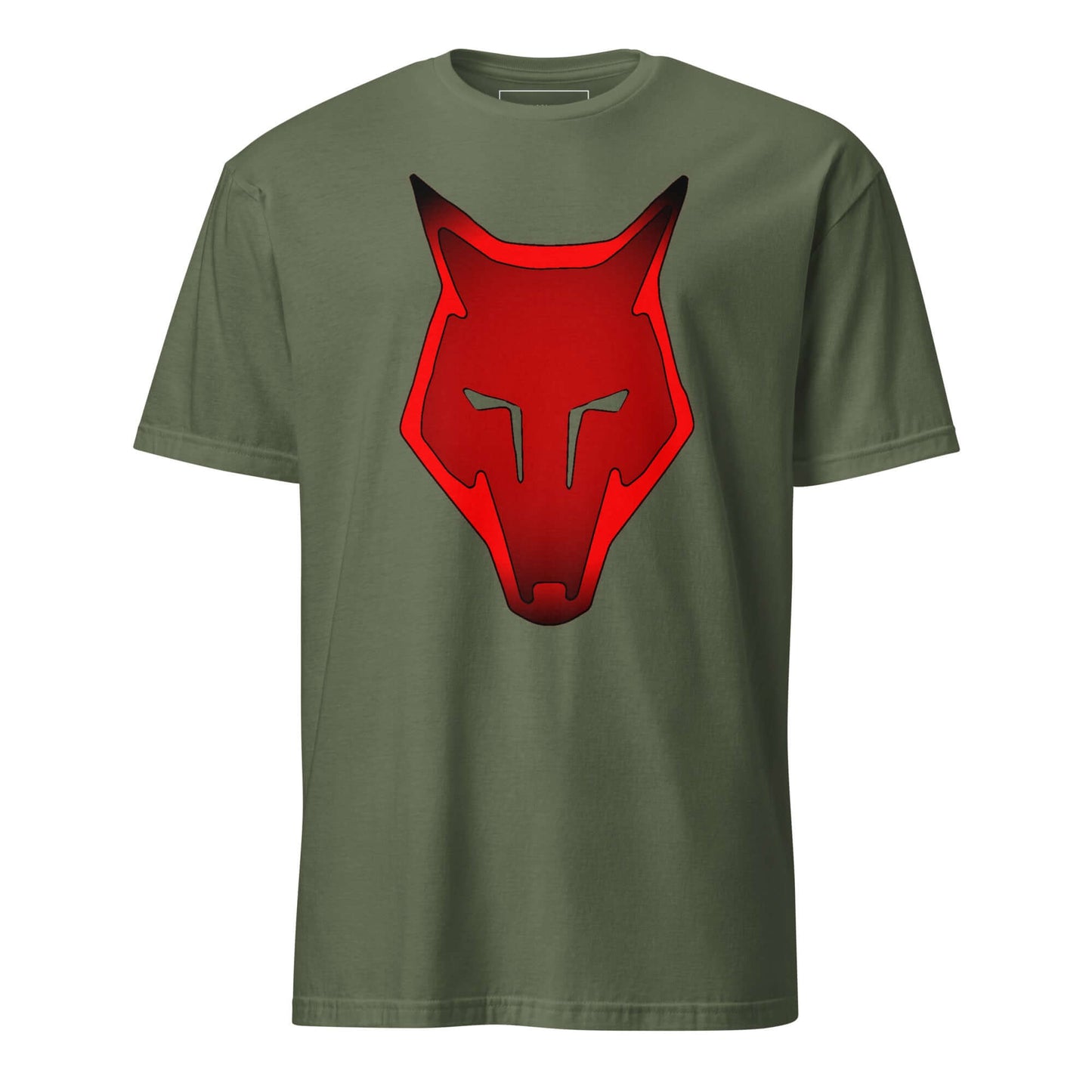 Wolf Logo "LOBO" Glowing Red Unisex T-Shirt 100% Cotton alpha,animal motif,animal print,bold design,casual wear,courage,endurance,freedom,lone wolf,motivational,nature-inspired,predator,premium quality,resilience,statement piece,stealth,strength,survival,