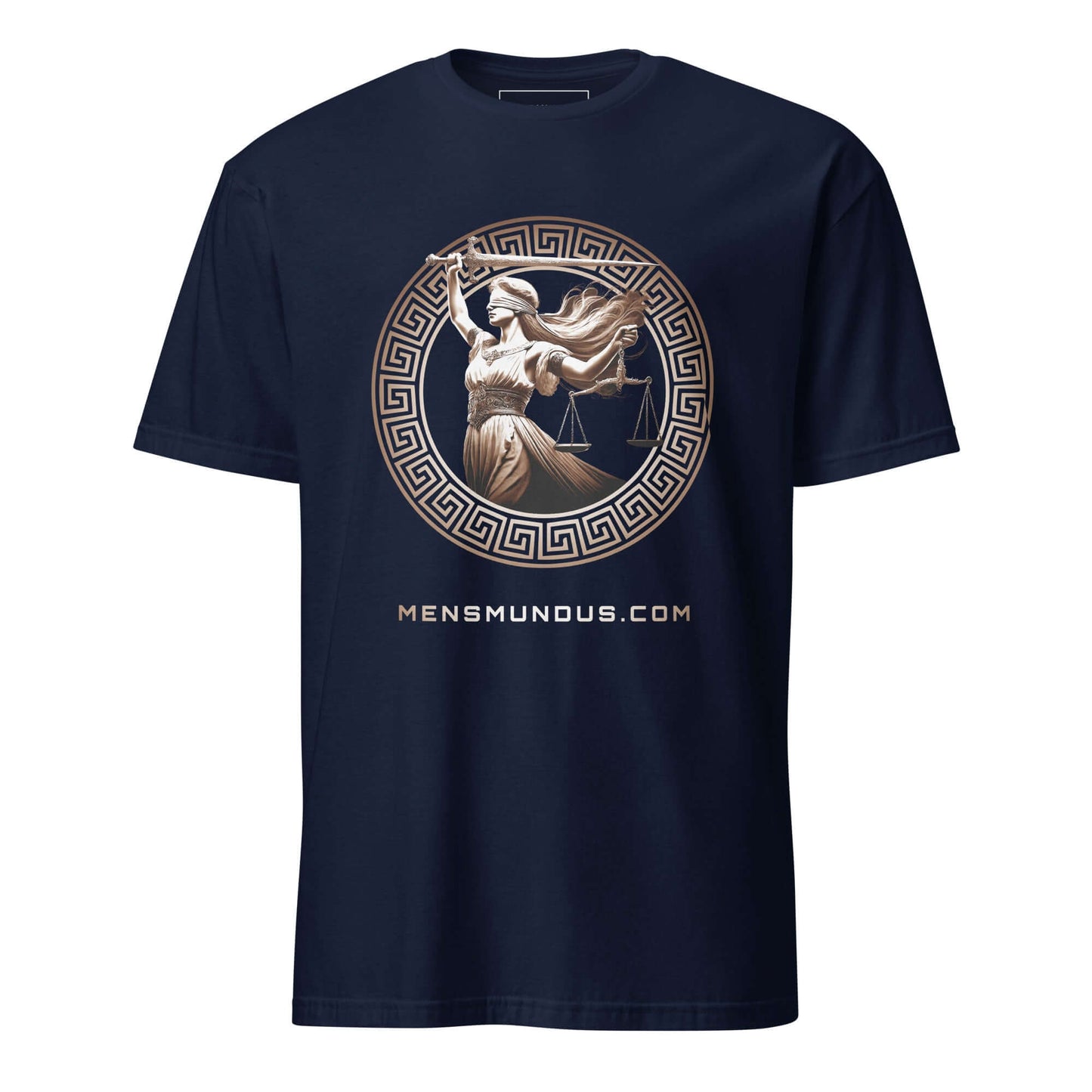 Lady Justice Mensmundus Edition Unisex T-Shirt 100% Cotton animal motif,animal print,bold design,casual wear,equality,freedom,justice,Lady Justice,legal symbol,motivational,nature-inspired,premium quality,resilience,statement piece,strength,T-shirt,unique