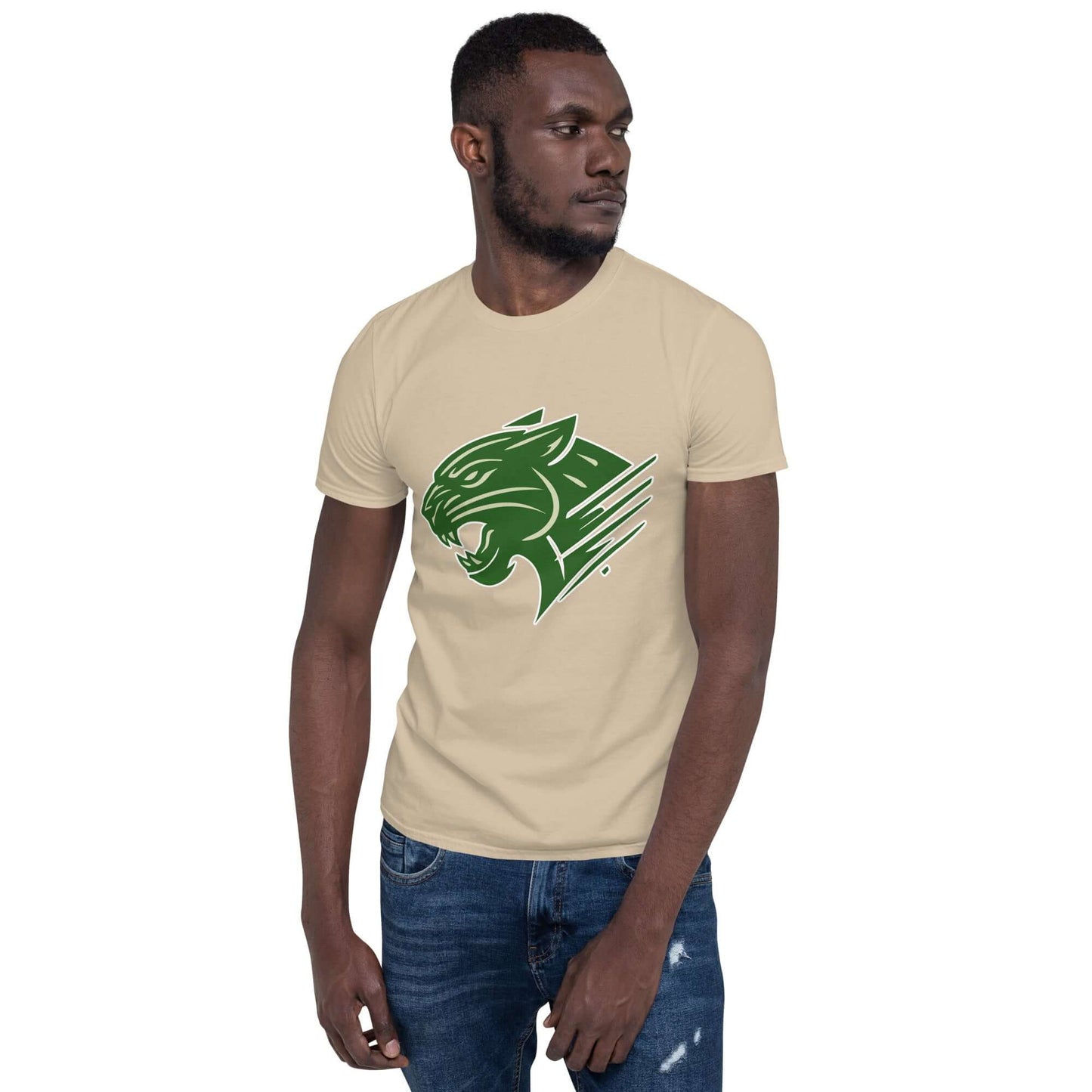 Panther Head Unisex T-Shirt 100% Cotton agility,animal motif,animal print,beast mode,bold design,casual wear,freedom,motivational,nature-inspired,panther,power,premium quality,resilience,statement piece,stealth,strength,T-shirt,unique design,unisex,wild