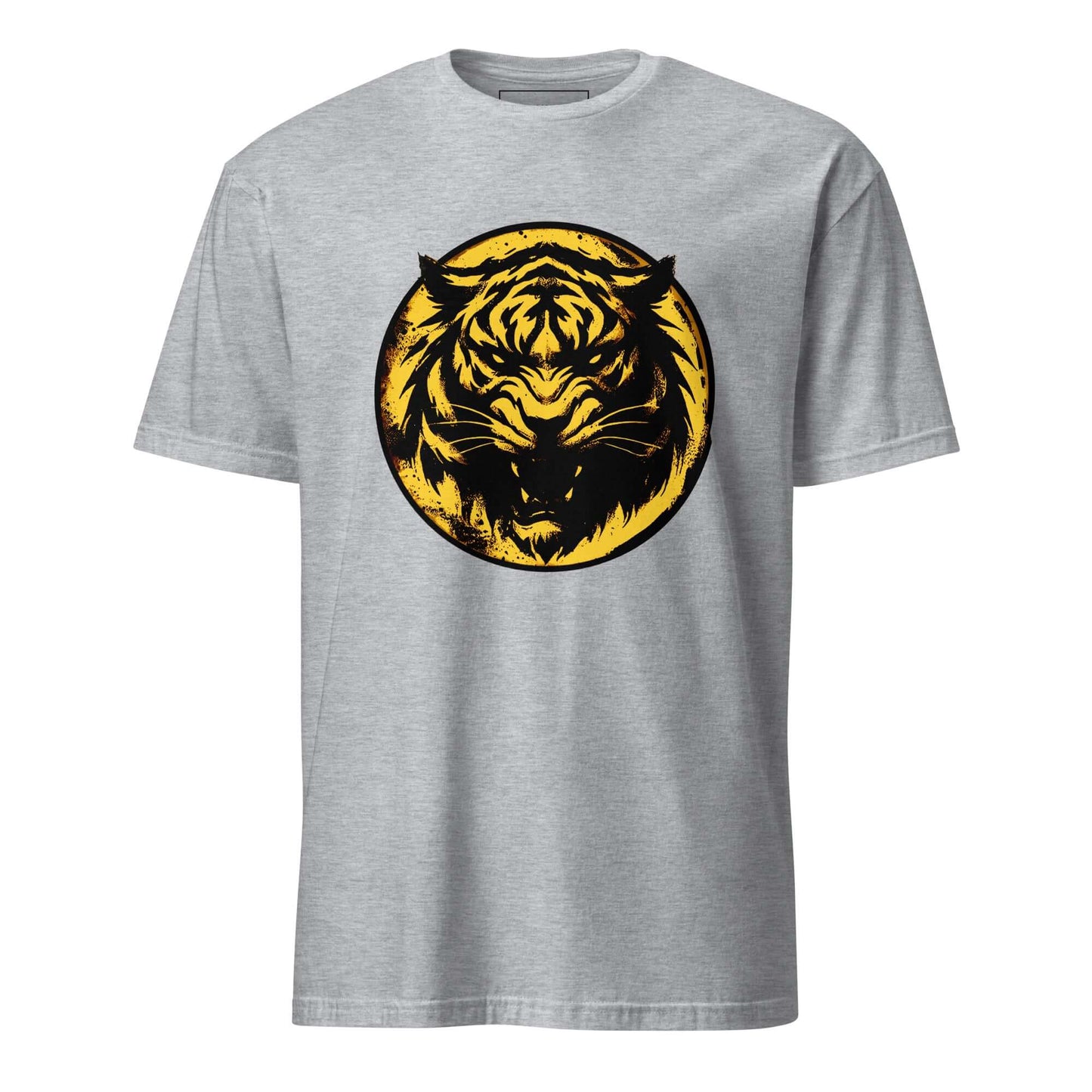 Furious Tiger Unisex T-Shirt 100% Cotton agility,animal motif,animal print,bold design,casual wear,courage,freedom,motivational,nature-inspired,power,predator,premium quality,resilience,statement piece,strength,T-shirt,tiger,unique design,unisex,untamed,w