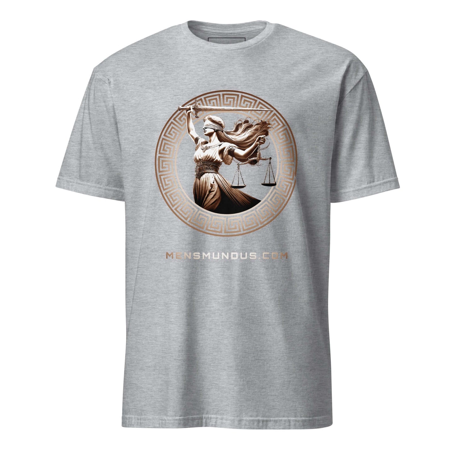 Lady Justice Mensmundus Edition Unisex T-Shirt 100% Cotton animal motif,animal print,bold design,casual wear,equality,freedom,justice,Lady Justice,legal symbol,motivational,nature-inspired,premium quality,resilience,statement piece,strength,T-shirt,unique