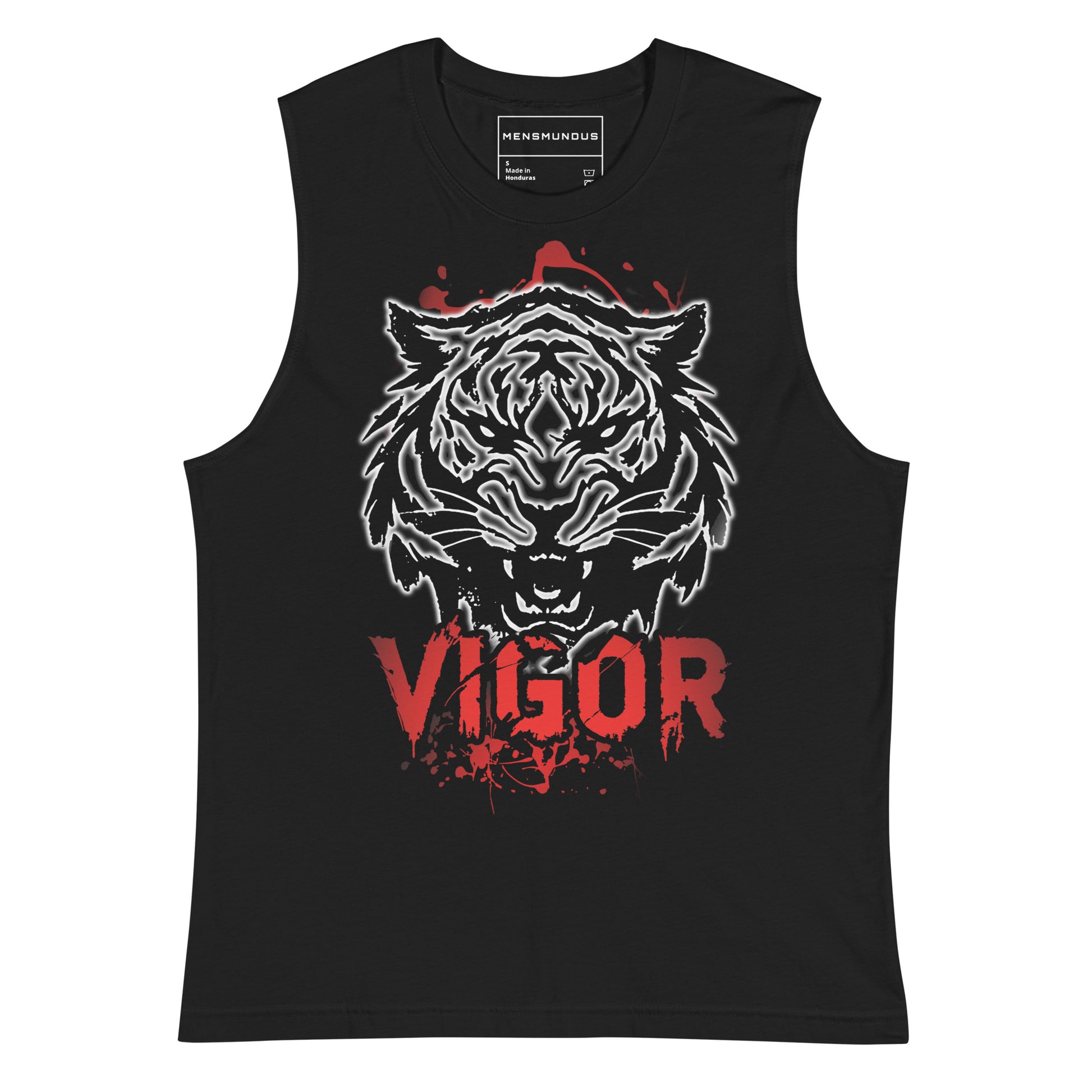 Tiger Muscle Shirt "Vigor" active wear,agility,animal motif,bold design,courage,endurance,gym wear,iconic,motivational,muscle shirt,power,predator,premium quality,resilience,strength,tiger,unique design,unisex,untamed,vigor,wild