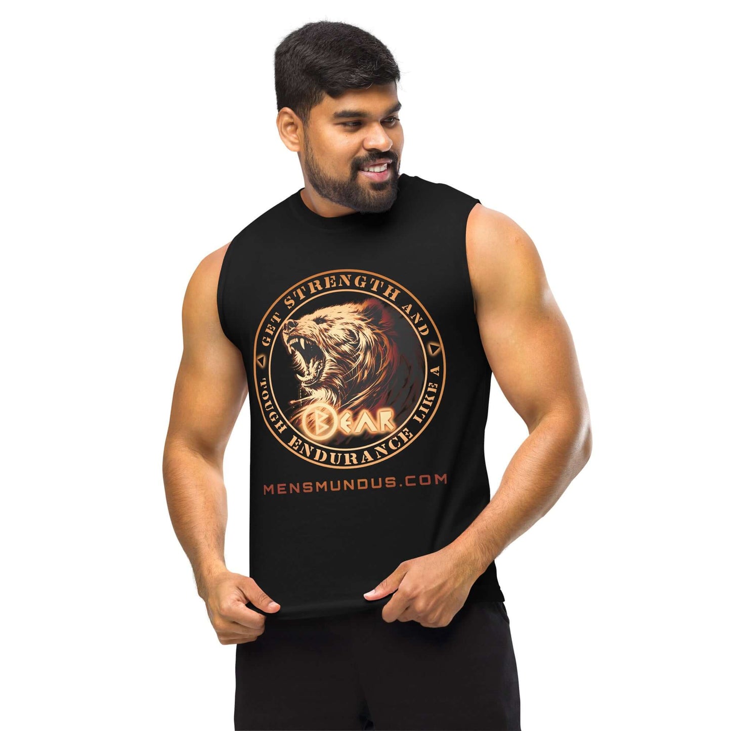 Bear "Berkana" Mensmundus Edition Muscle-Shirt active wear,animal motif,bear,bold design,endurance,gym wear,iconic,motivational,muscle shirt,nature spirit,power,premium quality,resilience,strength,unique design,unisex