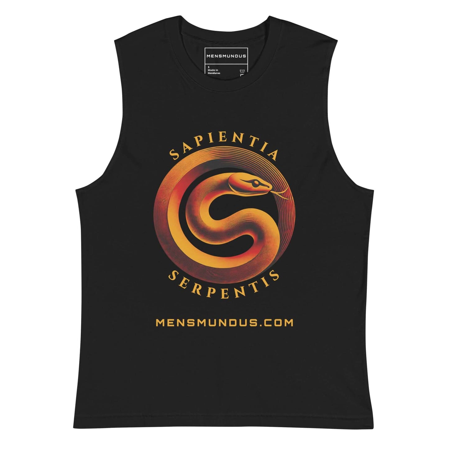 Serpent "Sapienta Serpentis" Mensmundus Edition Muscle-Shirt active wear,ancient symbol,animal motif,bold design,endurance,gym wear,iconic,knowledge,motivational,muscle shirt,mystery,power,premium quality,resilience,serpent,strength,transformation,unique