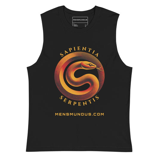 Serpent "Sapienta Serpentis" Mensmundus Edition Muscle-Shirt active wear,ancient symbol,animal motif,bold design,endurance,gym wear,iconic,knowledge,motivational,muscle shirt,mystery,power,premium quality,resilience,serpent,strength,transformation,unique