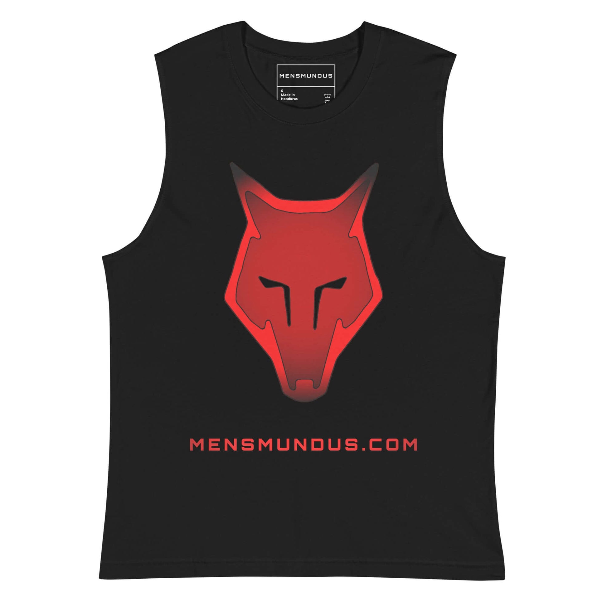 Wolf Logo "LOBO" Mensmundus Edition Muscle-Shirt active wear,alpha,animal motif,bold design,courage,endurance,freedom,gym wear,iconic,lone wolf,motivational,muscle shirt,nature-inspired,power,predator,premium quality,resilience,stealth,strength,survival,u