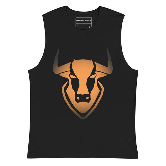 Bull Logo "TORO" Gold Muscle-Shirt active wear,animal motif,bold design,bull,endurance,gym wear,iconic,motivational,muscle shirt,power,premium quality,resilience,spirit,strength,unique design,unisex