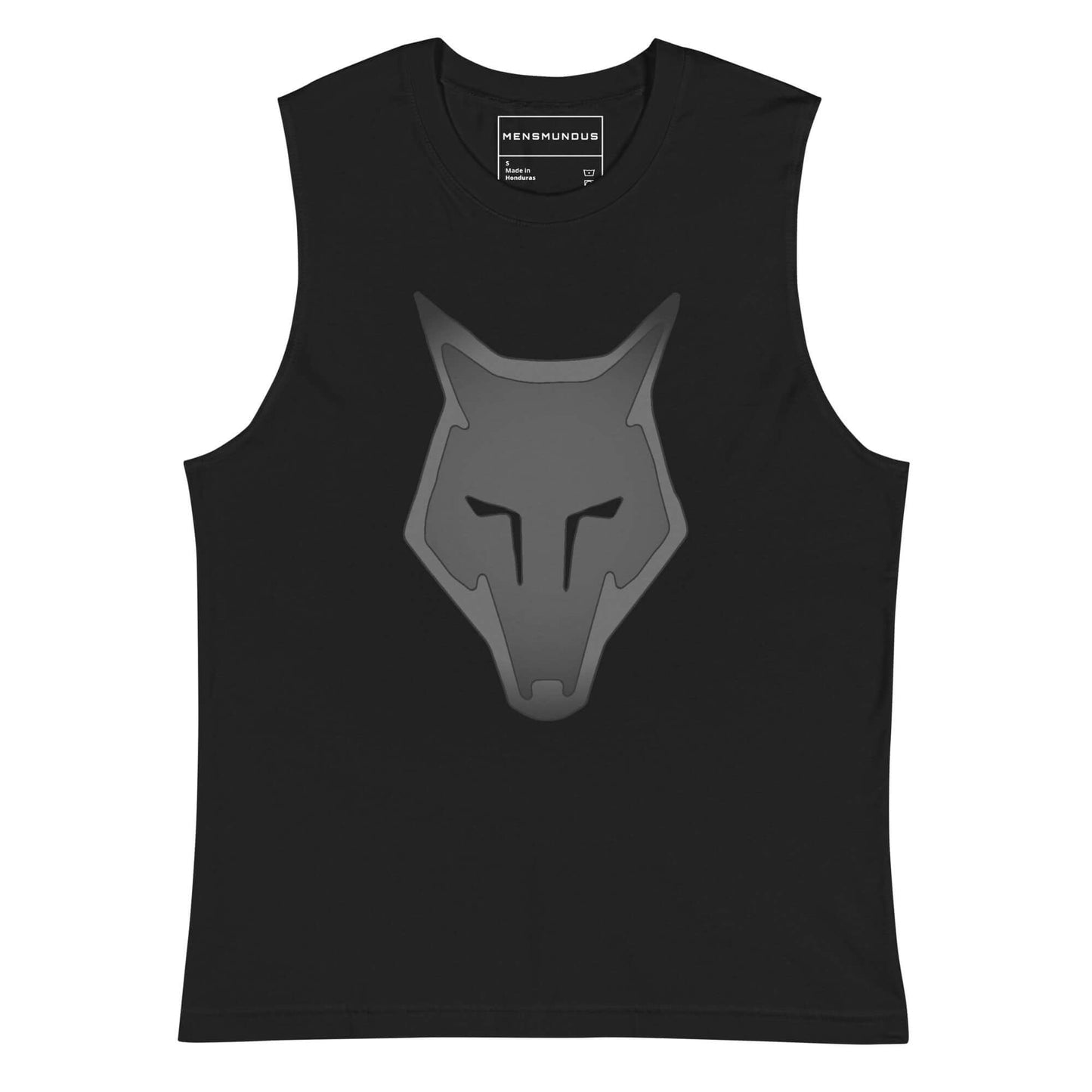 Wolf Logo "LOBO" Monochrome Muscle-Shirt active wear,alpha,animal motif,bold design,courage,endurance,freedom,gym wear,iconic,lone wolf,motivational,muscle shirt,nature-inspired,power,predator,premium quality,resilience,stealth,strength,survival,unique de