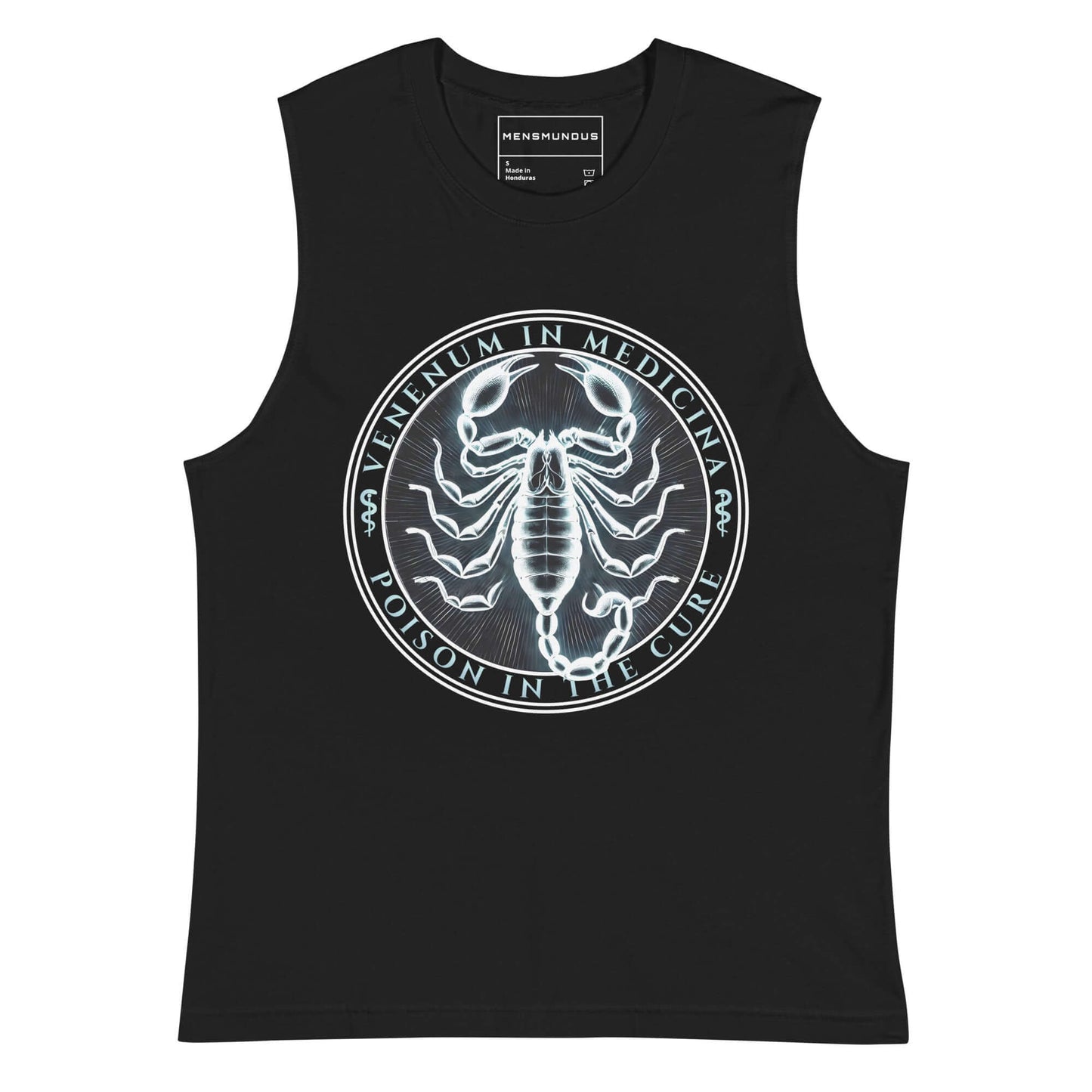 Scorpion "Poison in the cure" Muscle-Shirt active wear,animal motif,bold design,cure,duality,endurance,gym wear,iconic,motivational,muscle shirt,mystery,poison,power,premium quality,resilience,scorpion,strength,unique design,unisex,venom