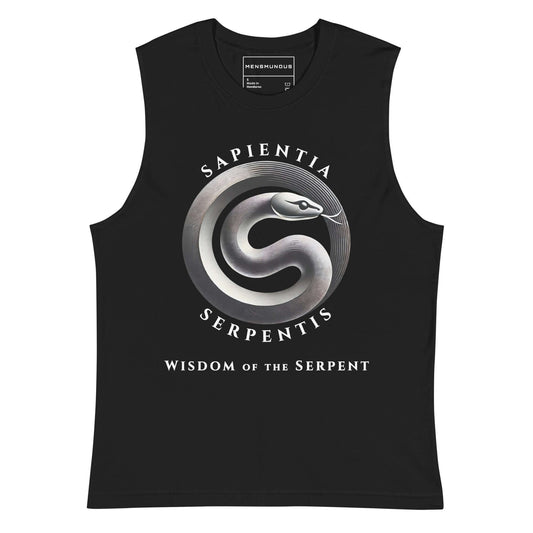 Serpent "Sapienta Serpentis" Muscle T-Shirt active wear,ancient symbol,animal motif,bold design,endurance,gym wear,iconic,knowledge,motivational,muscle shirt,mystery,power,premium quality,resilience,serpent,strength,transformation,unique design,unisex,wis