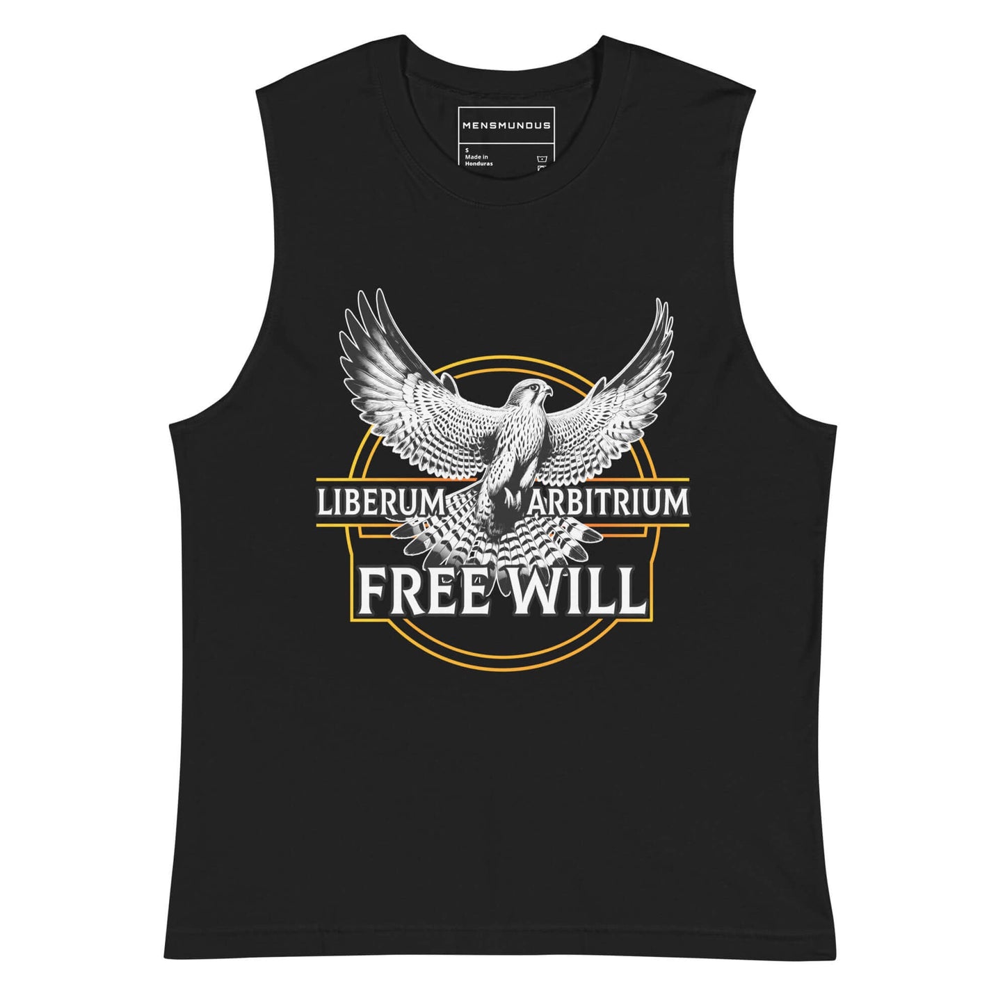 Falcon Muscle-Shirt "Free Will" active wear,animal motif,bold design,endurance,falcon,flight,free will,freedom,gym wear,iconic,liberation,motivational,muscle shirt,power,premium quality,resilience,spirit,strength,unique design,unisex